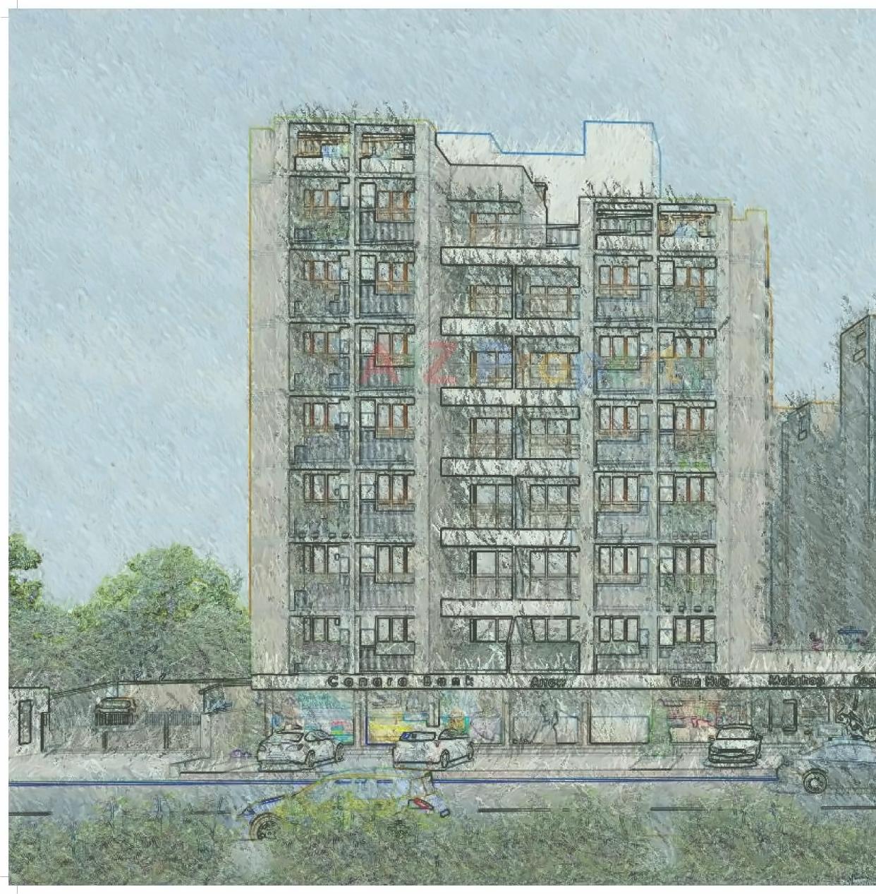 3D Elevation of real estate project Saharsh Serenity located at Gota, Ahmedabad, Gujarat