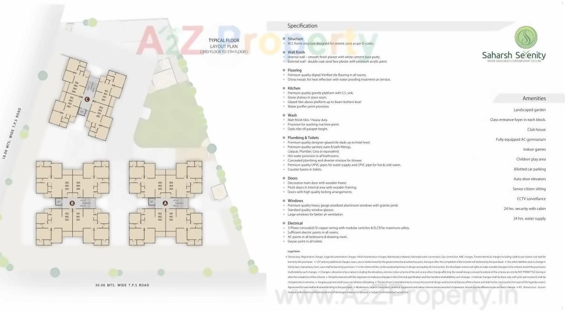 Layout of real estate project Saharsh Serenity located at Gota, Ahmedabad, Gujarat