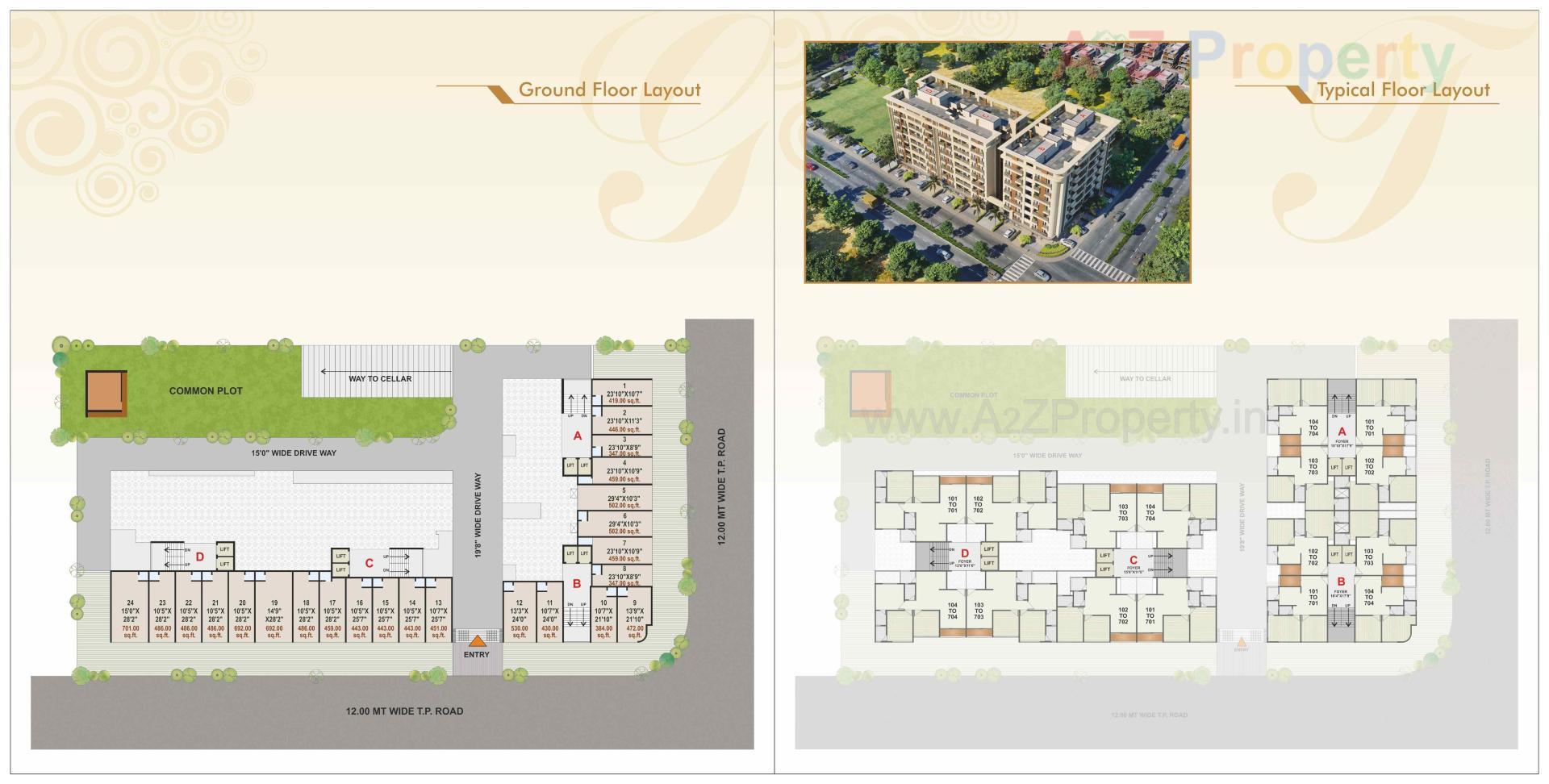 Layout of real estate project Sahitya Elenza located at Muthiya, Ahmedabad, Gujarat