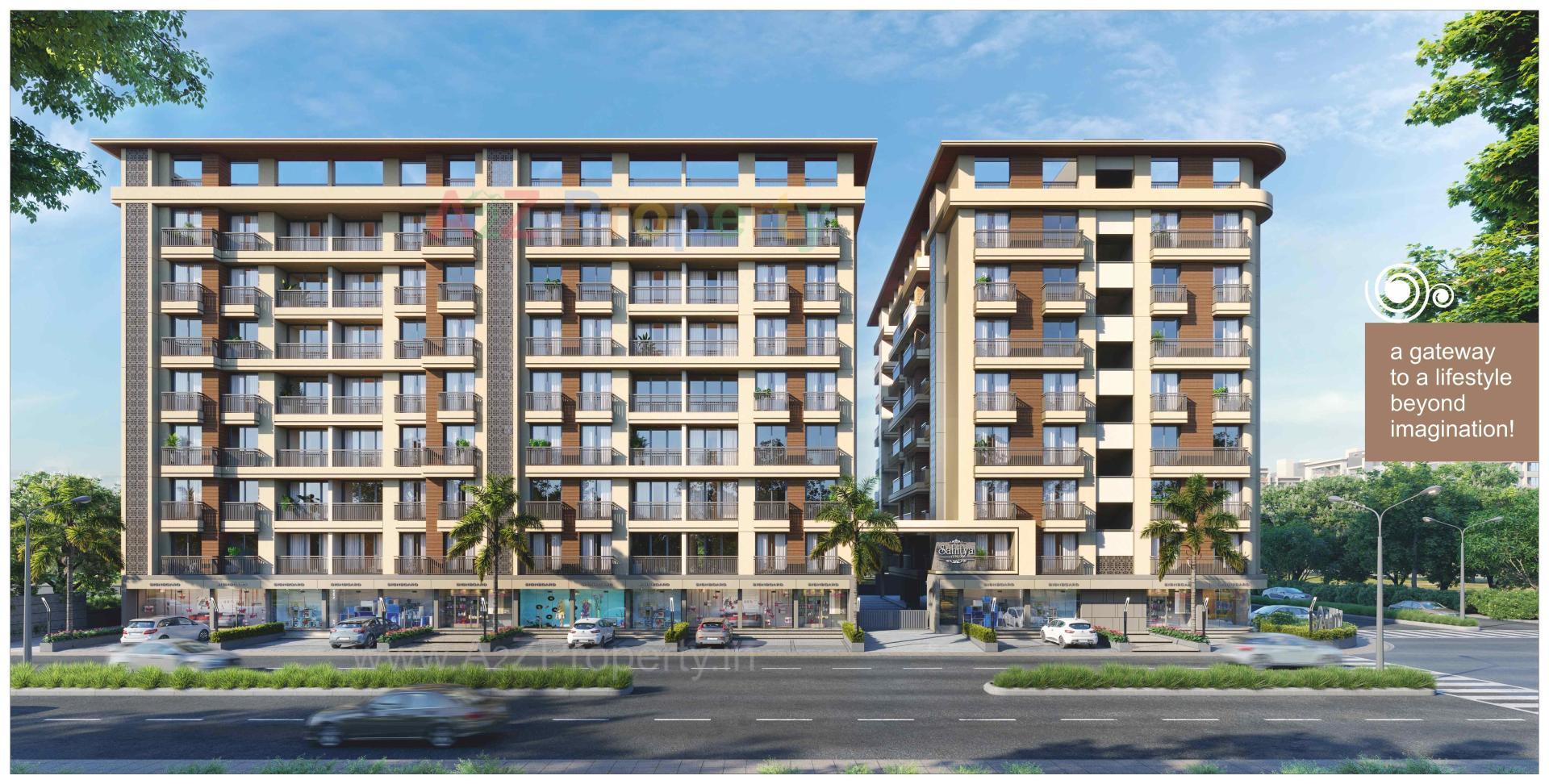 3D Elevation of real estate project Sahitya Elenza located at Muthiya, Ahmedabad, Gujarat