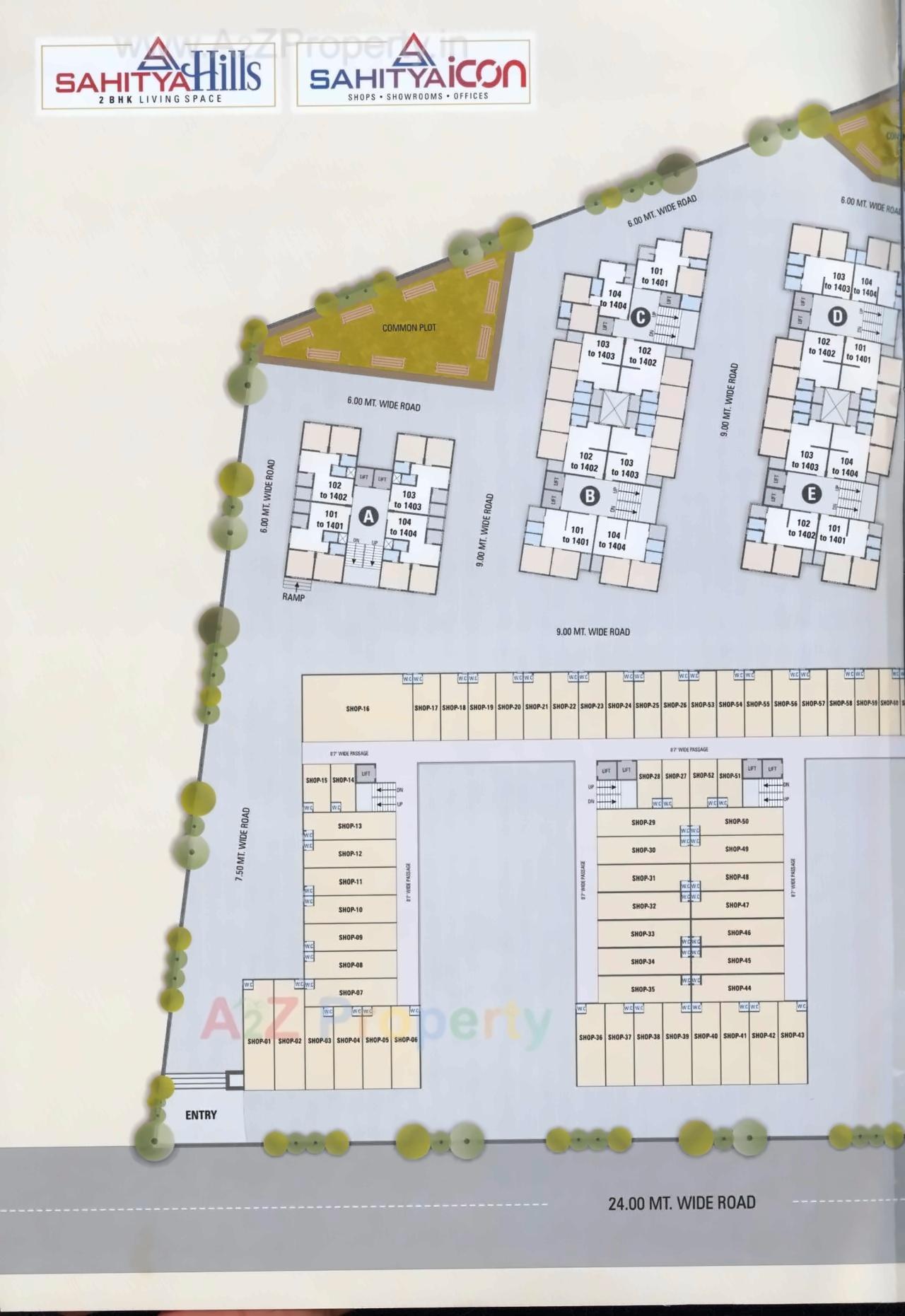 Layout of real estate project Sahitya Hills Icon located at Naroda, Ahmedabad, Gujarat
