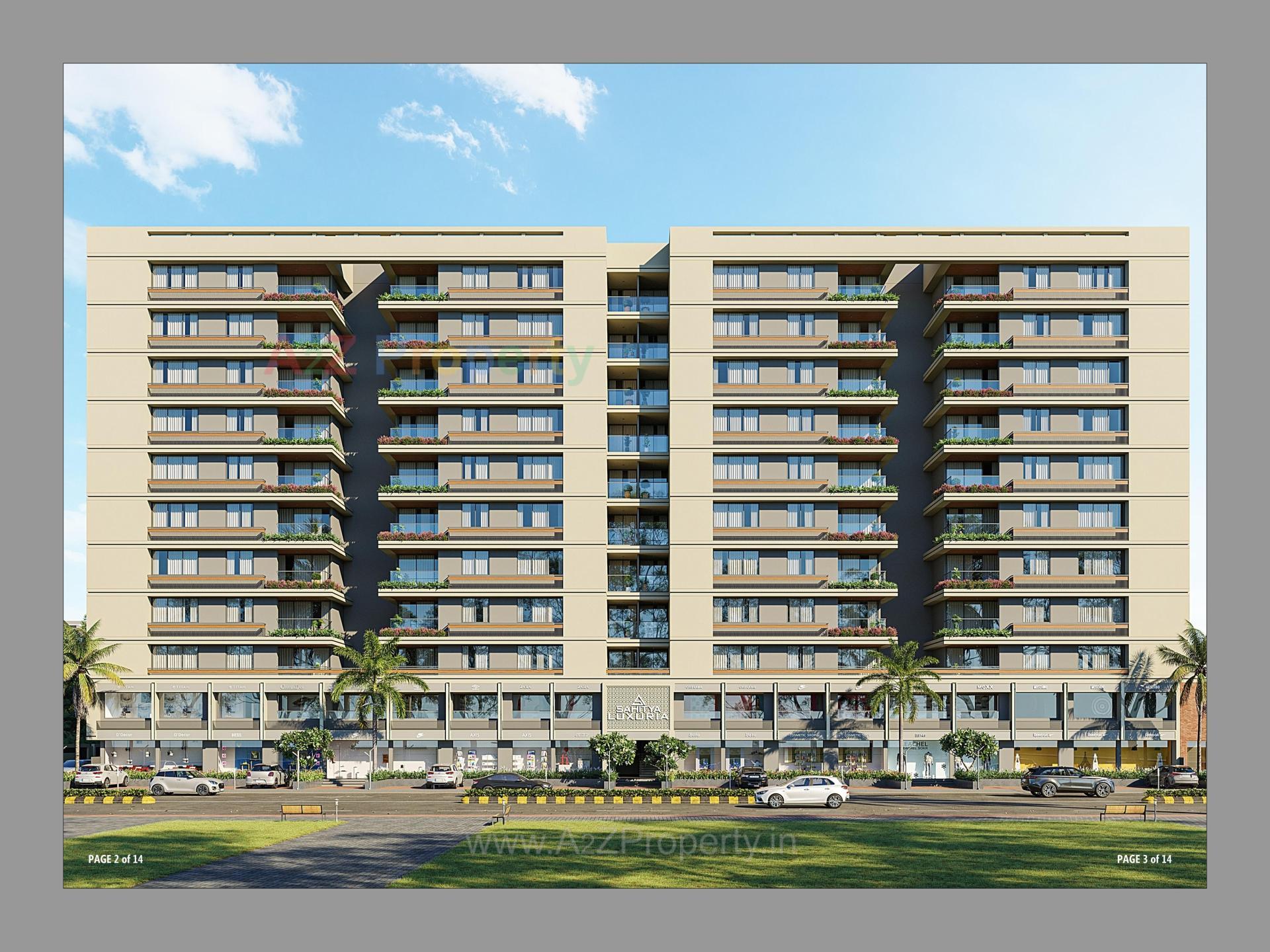 3D Elevation of real estate project Sahitya Luxuria located at Nikol, Ahmedabad, Gujarat