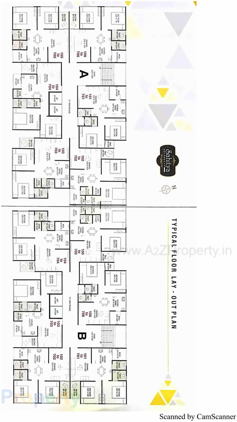 Layout of real estate project Sahitya Residency located at Vastral, Ahmedabad, Gujarat