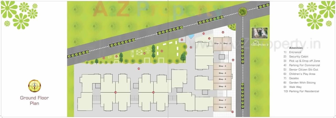 Layout of real estate project Sai Green Valley located at Ghuma, Ahmedabad, Gujarat