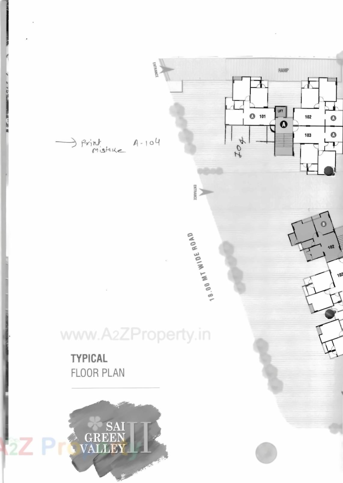 Layout of real estate project Sai Green Valley located at Ghuma, Ahmedabad, Gujarat