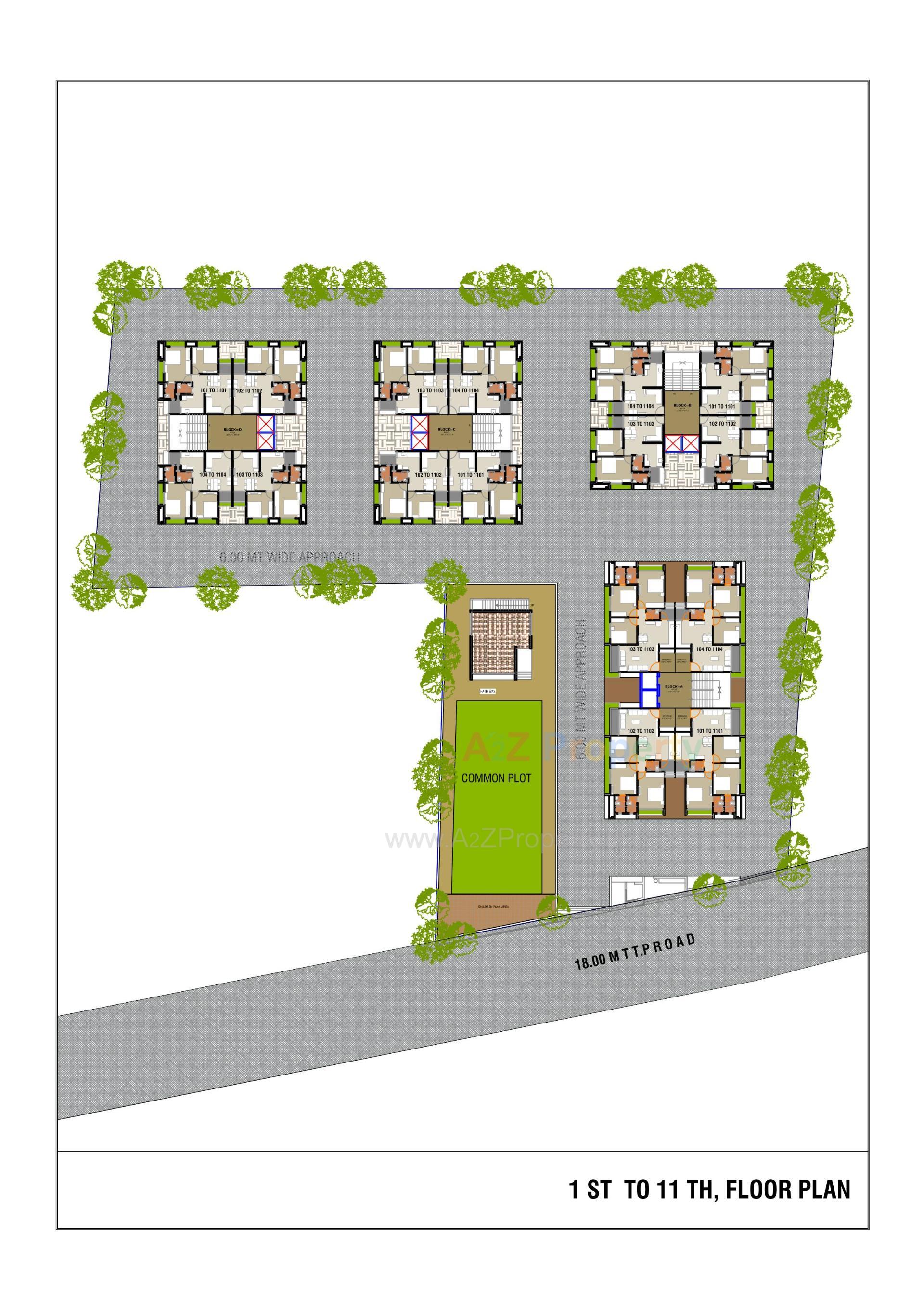 Layout of real estate project Sai Green Valley located at Ghuma, Ahmedabad, Gujarat