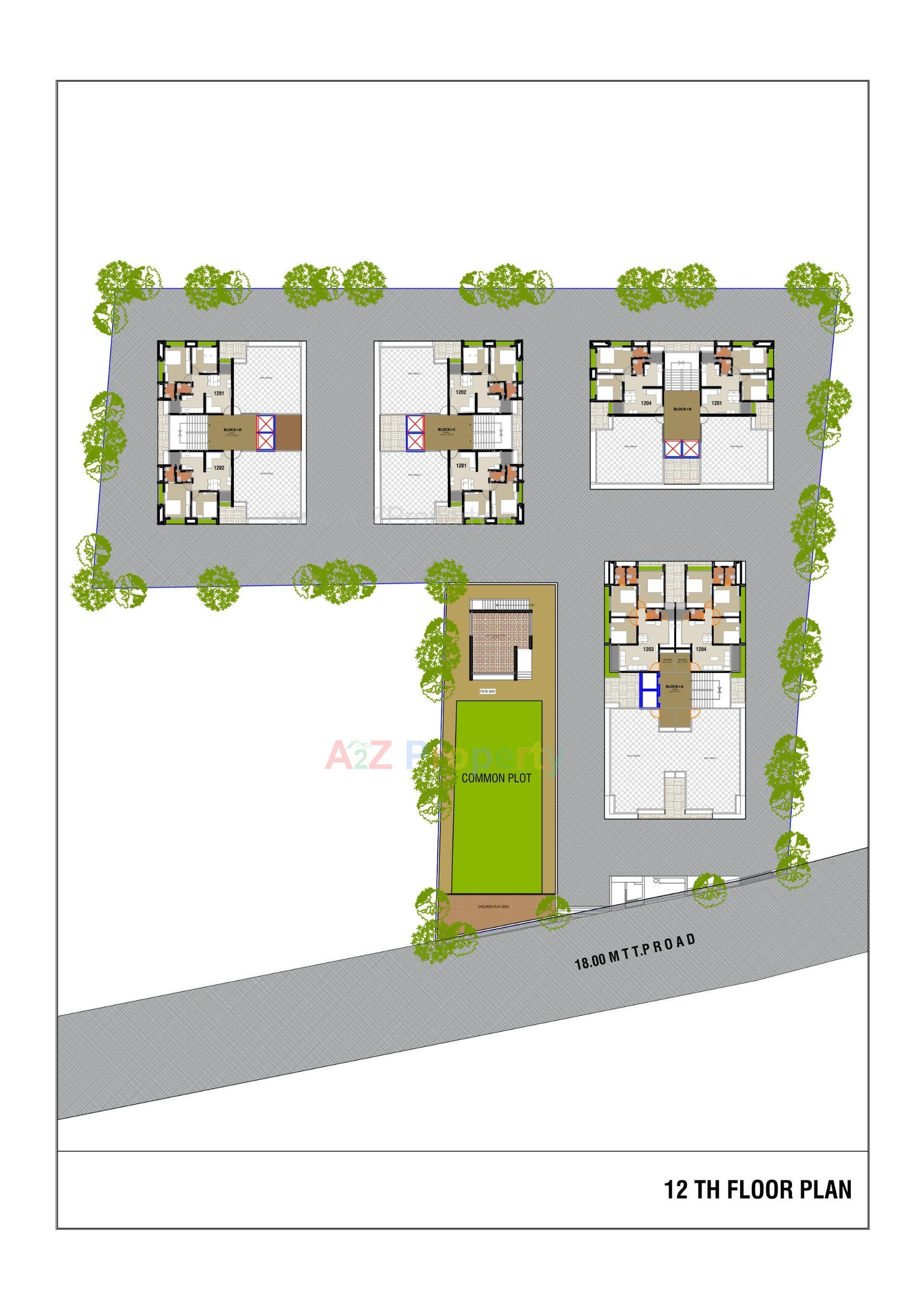 Layout of real estate project Sai Green Valley located at Ghuma, Ahmedabad, Gujarat