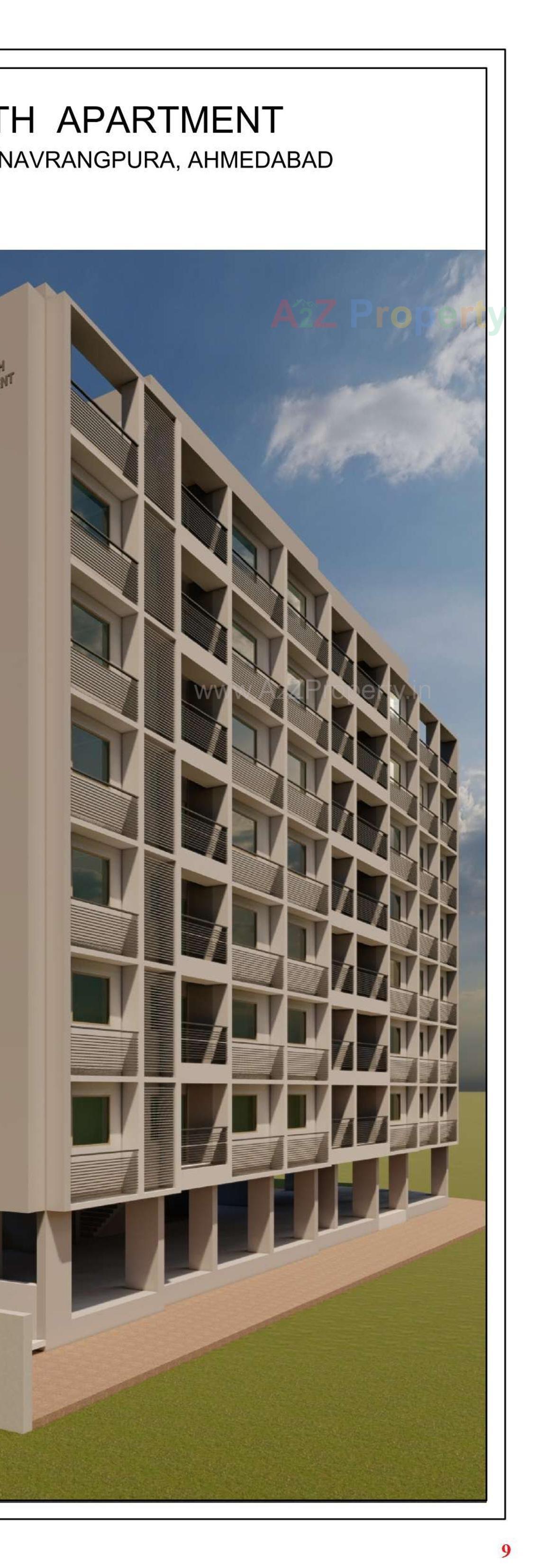 3D Elevation of real estate project Sainath Apartment located at Changispur, Ahmedabad, Gujarat