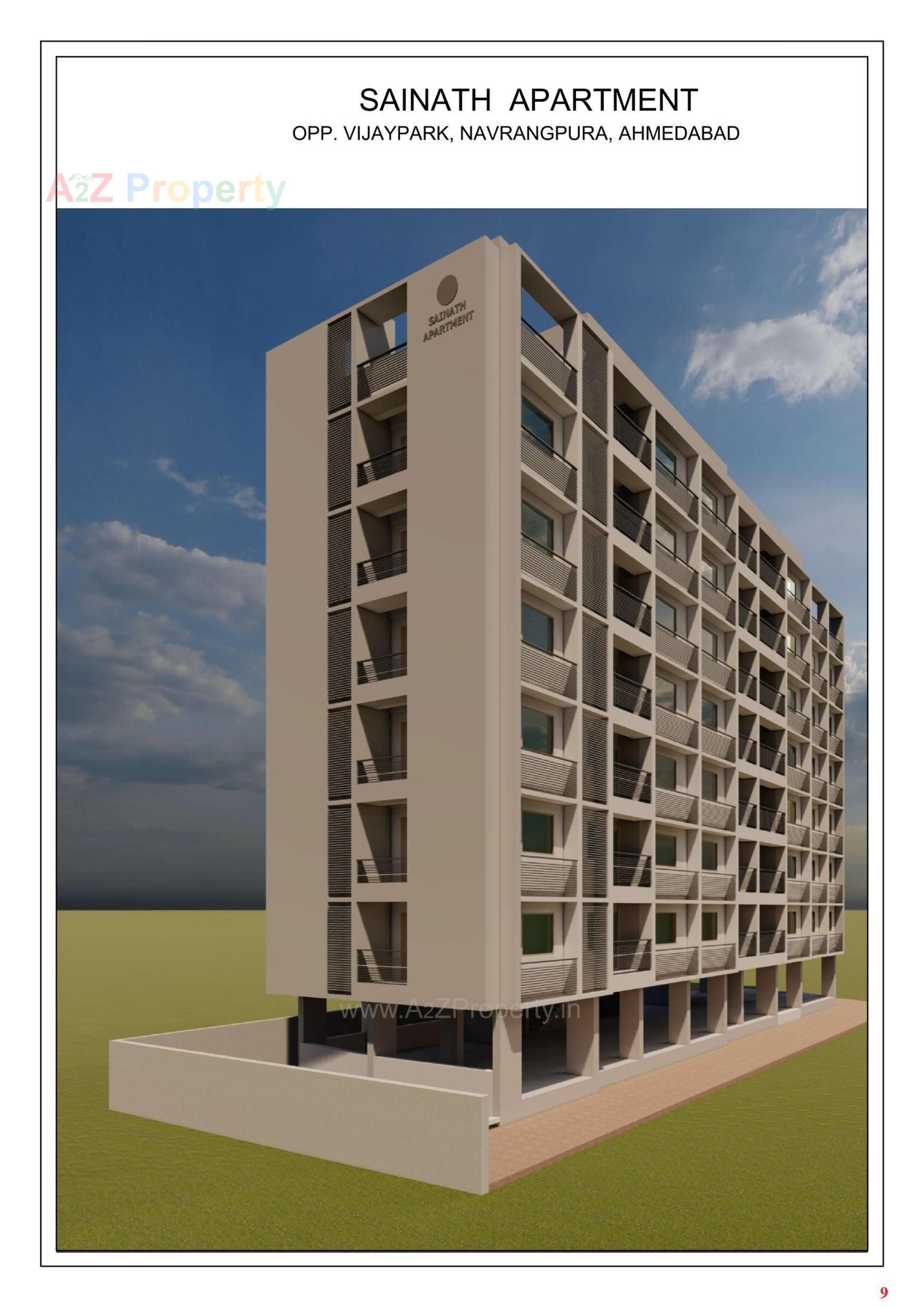 3D Elevation of real estate project Sainath Apartment located at Changispur, Ahmedabad, Gujarat