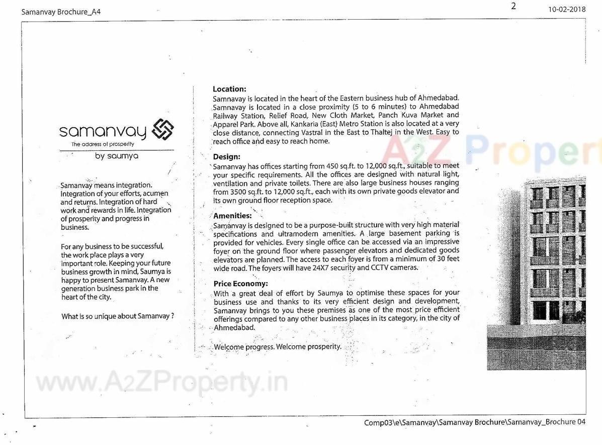  of real estate project Samanvay located at Shaher-kotda, Ahmedabad, Gujarat