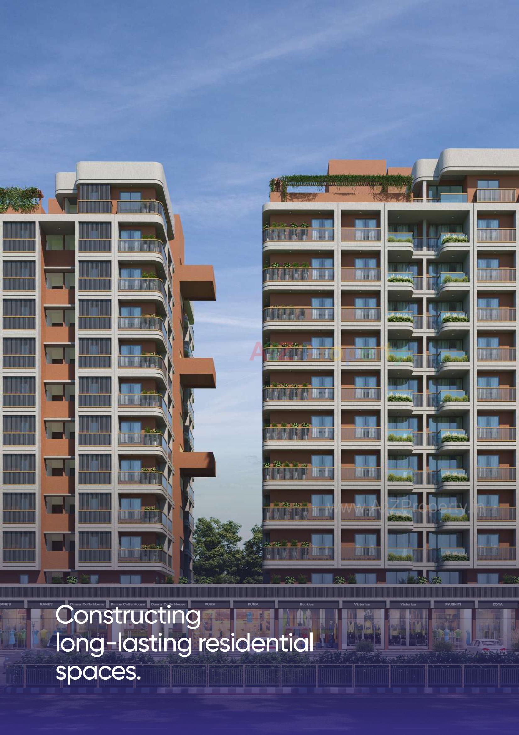 3D Elevation of real estate project Samatva Carnation located at Gota, Ahmedabad, Gujarat