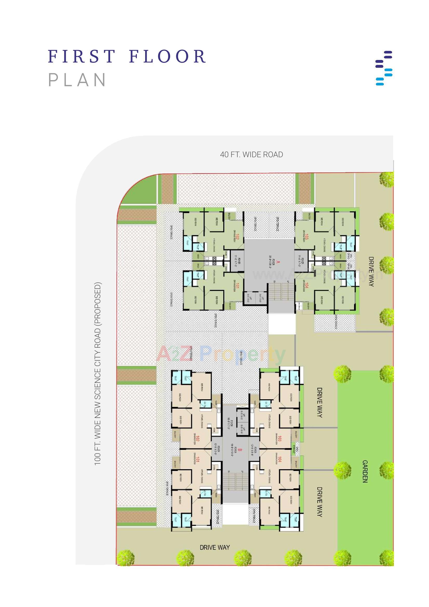 Layout of real estate project Samatva Carnation located at Gota, Ahmedabad, Gujarat