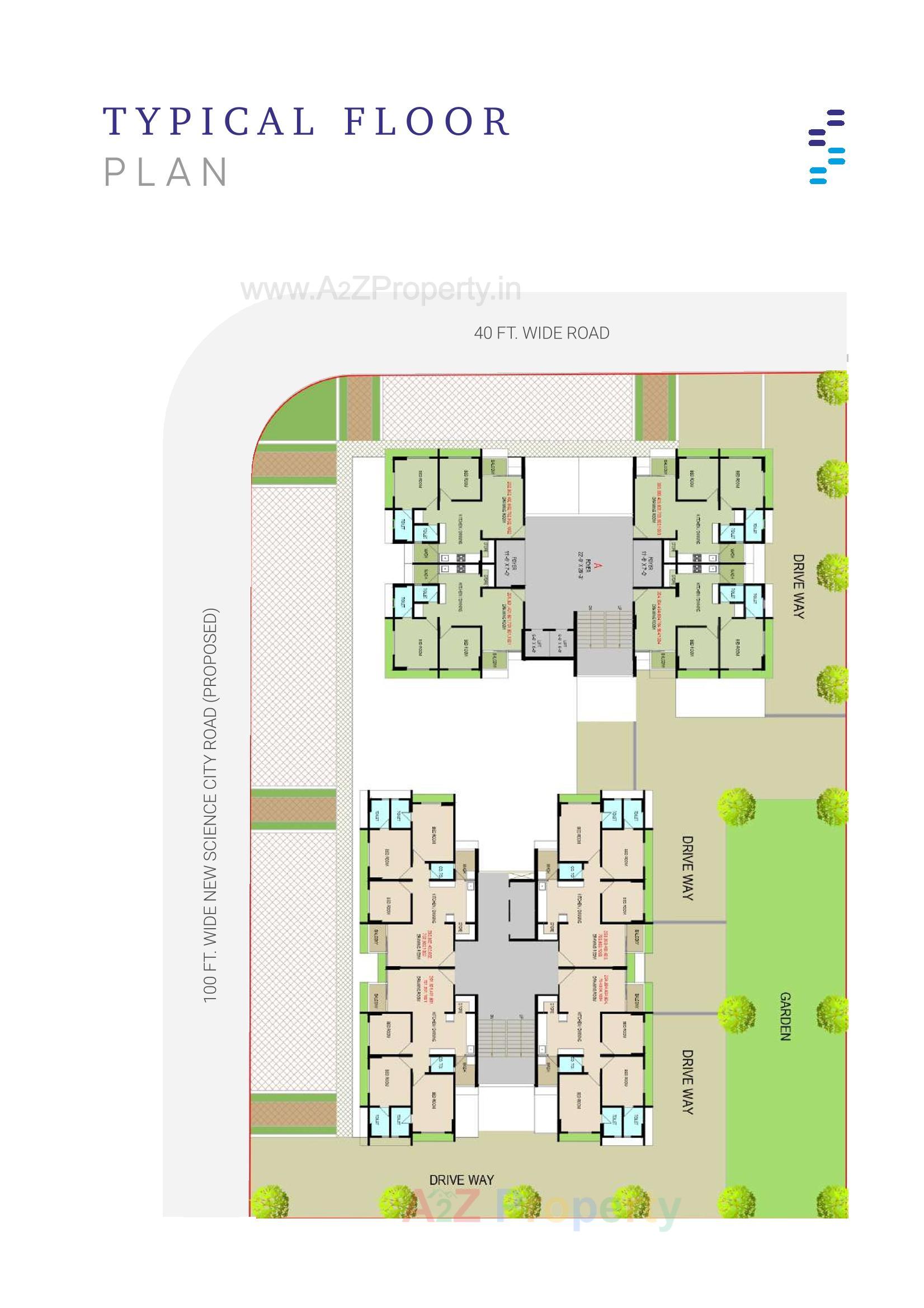 Layout of real estate project Samatva Carnation located at Gota, Ahmedabad, Gujarat