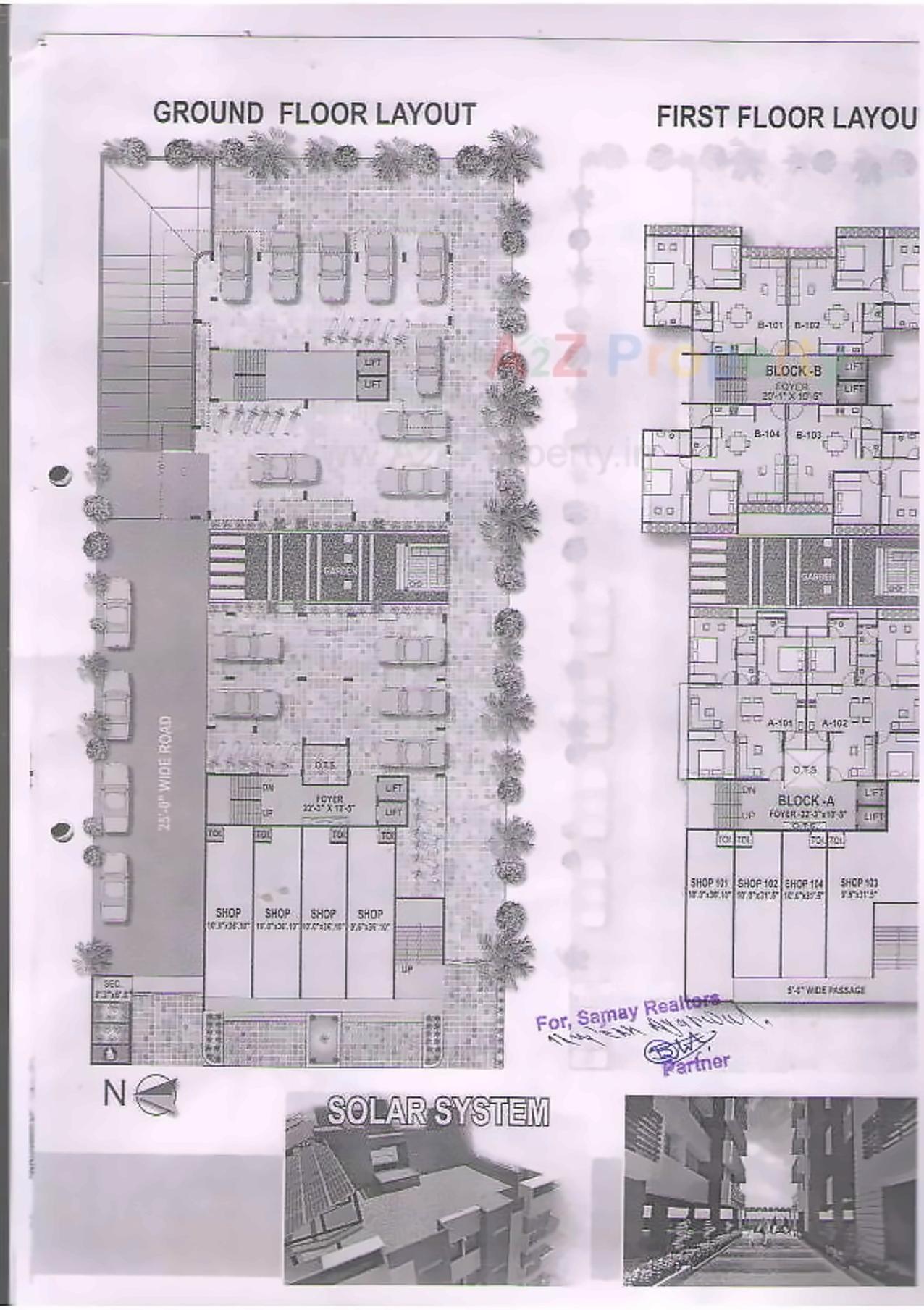 Layout of real estate project Samay Shine located at Ghuma, Ahmedabad, Gujarat