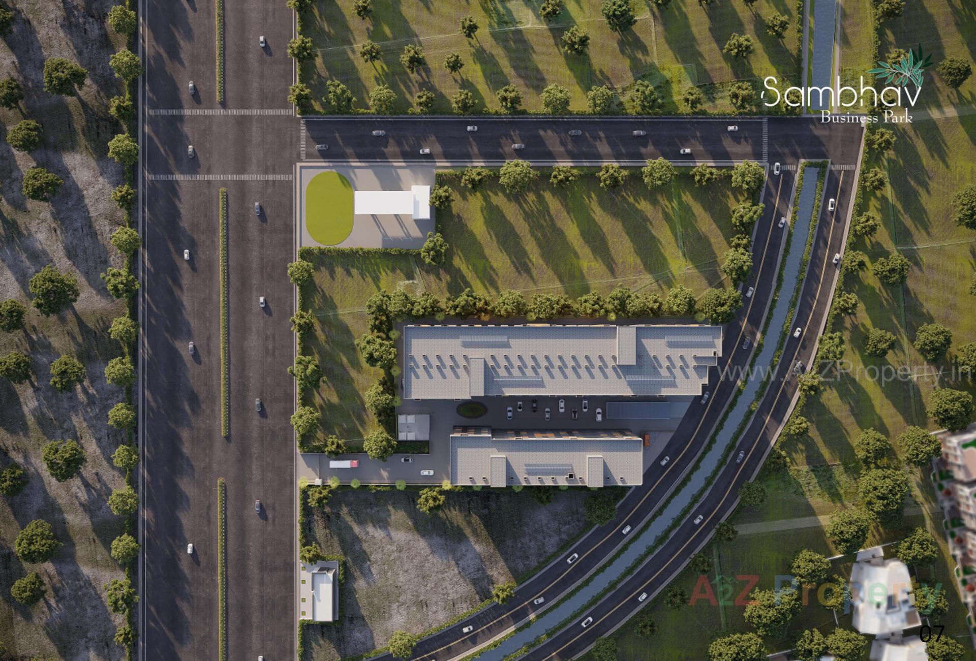 3D Elevation of real estate project Sambhav Business Park located at Vatva, Ahmedabad, Gujarat