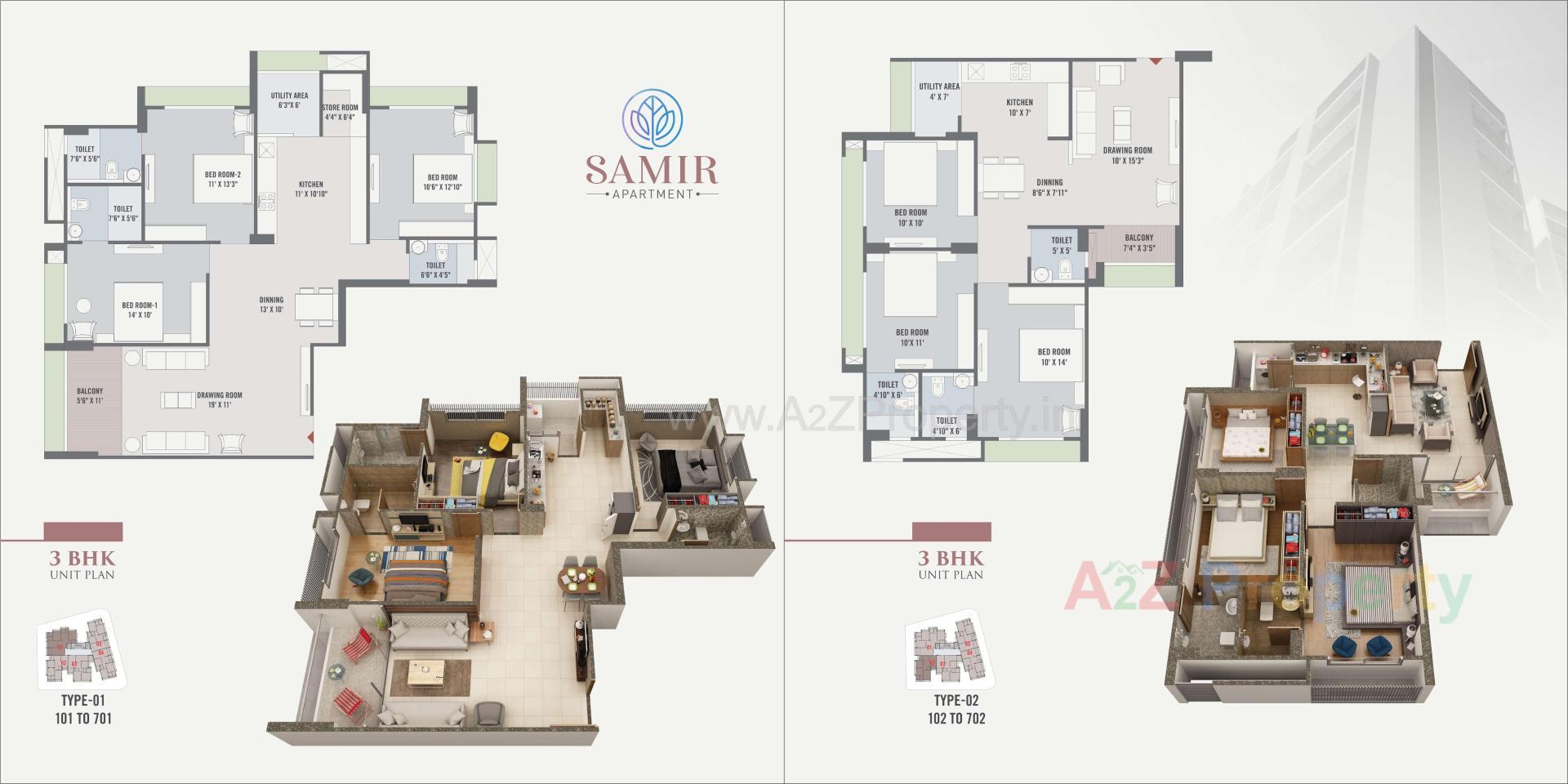 Layout of real estate project Samir Appartment located at Vastrapur, Ahmedabad, Gujarat
