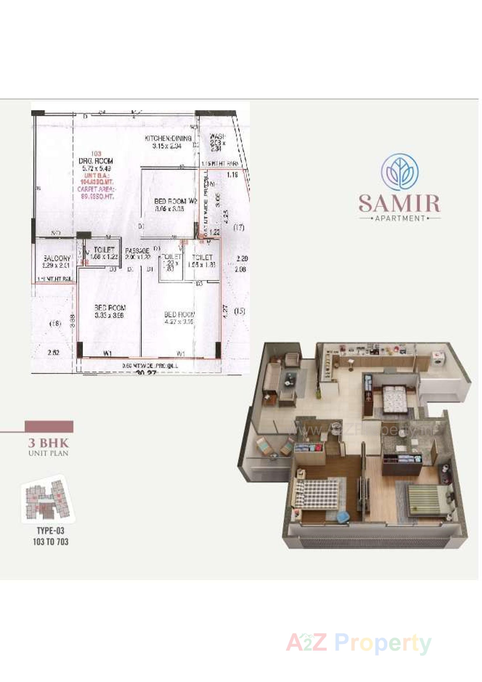 Layout of real estate project Samir Appartment located at Vastrapur, Ahmedabad, Gujarat