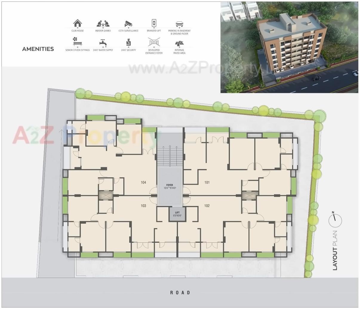 Layout of real estate project Sampad Elite located at Vadaj, Ahmedabad, Gujarat