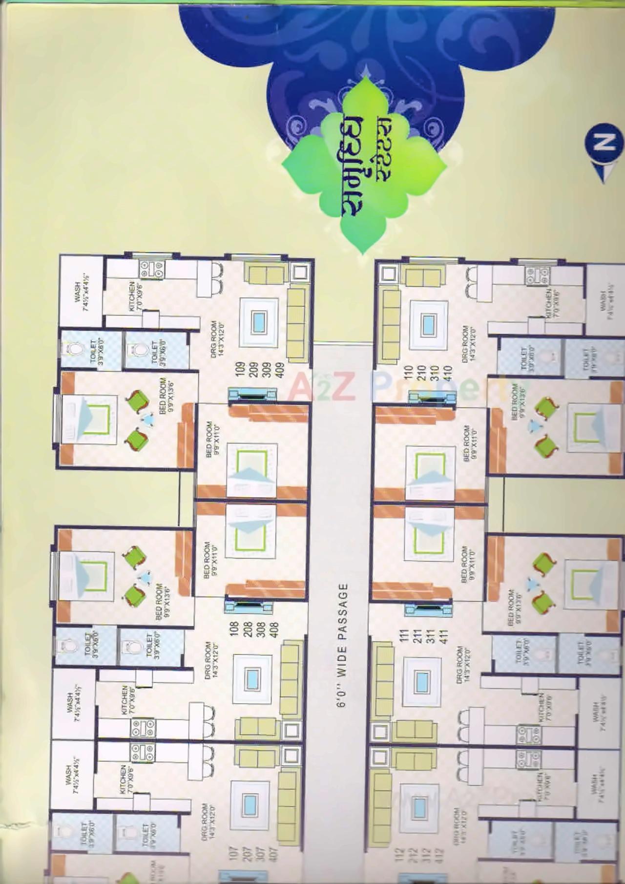 Layout of real estate project Samruddhi Status located at Ramol, Ahmedabad, Gujarat