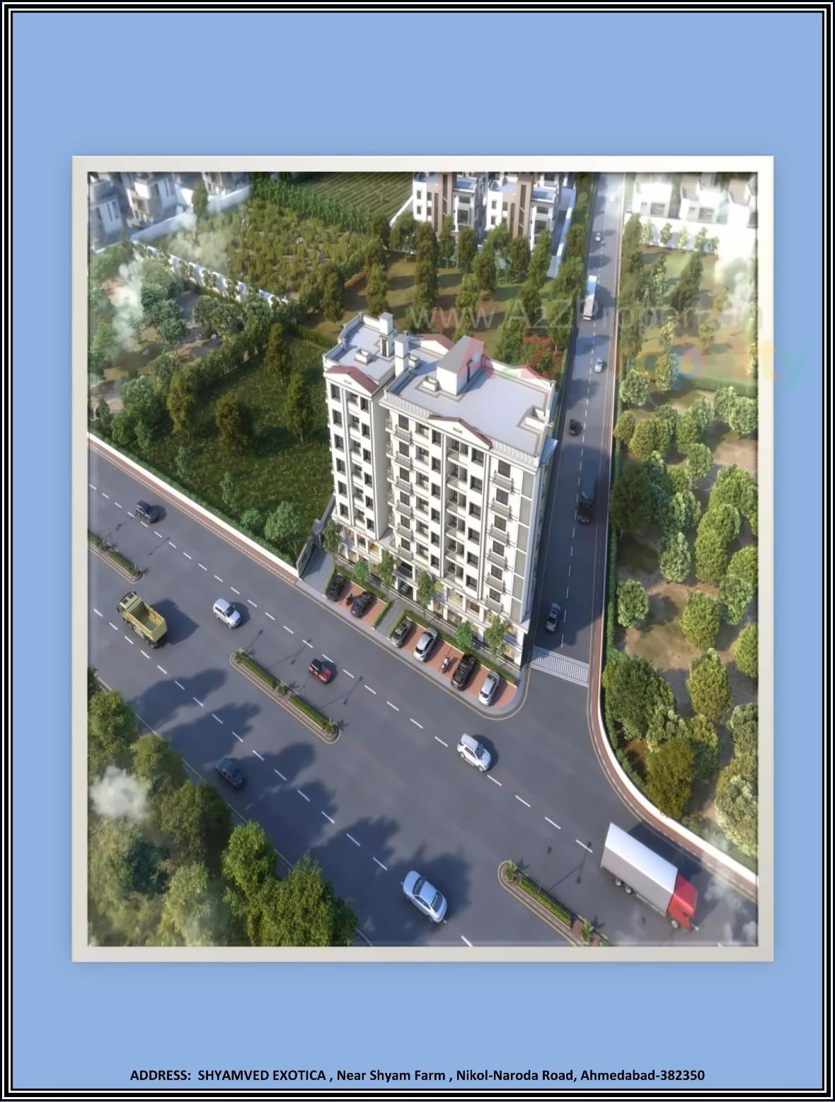 3D Elevation of real estate project Samved Exotica located at Naroda, Ahmedabad, Gujarat