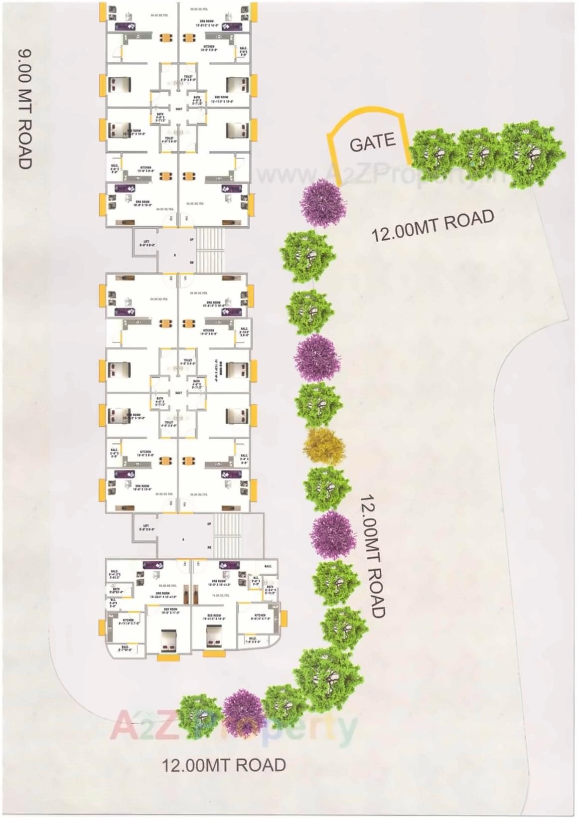 Layout of real estate project Samyak Galaxy located at City, Ahmedabad, Gujarat