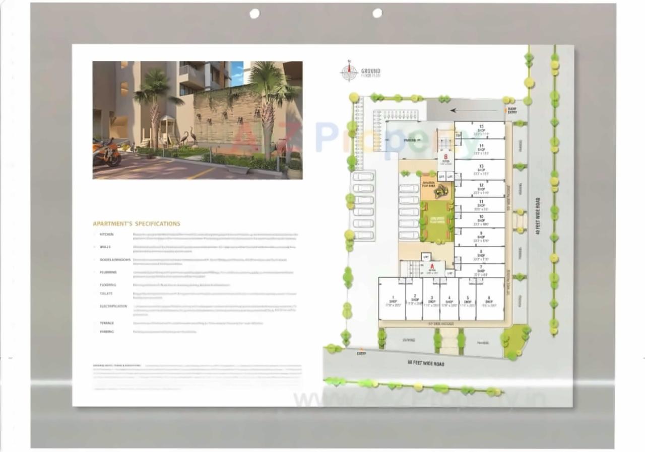 Layout of real estate project Sandalwood Elegance located at Sola, Ahmedabad, Gujarat