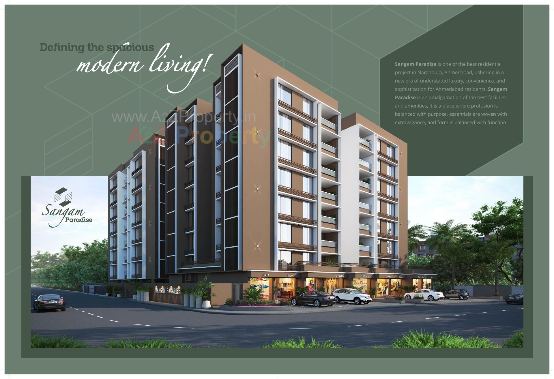 3D Elevation of real estate project Sangam Paradise located at Vadaj, Ahmedabad, Gujarat