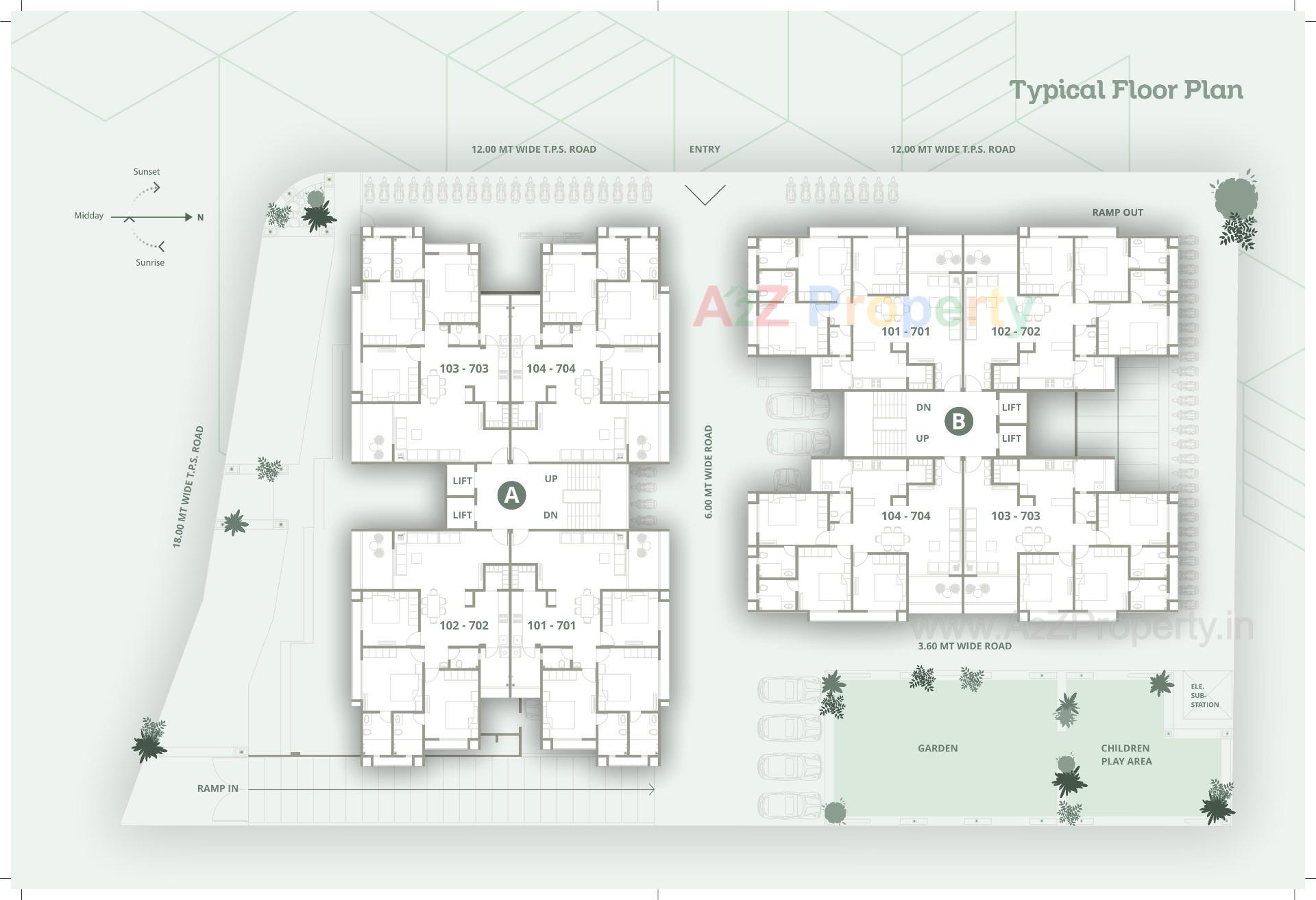 Layout of real estate project Sangam Paradise located at Vadaj, Ahmedabad, Gujarat