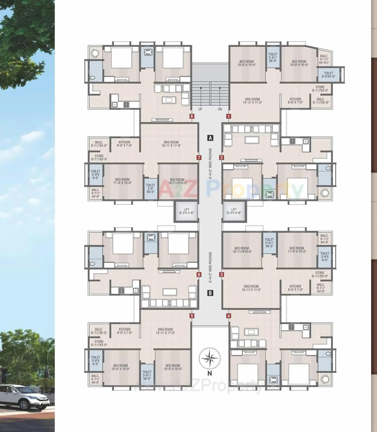 Layout of real estate project Sanidhya Flora located at Kali, Ahmedabad, Gujarat
