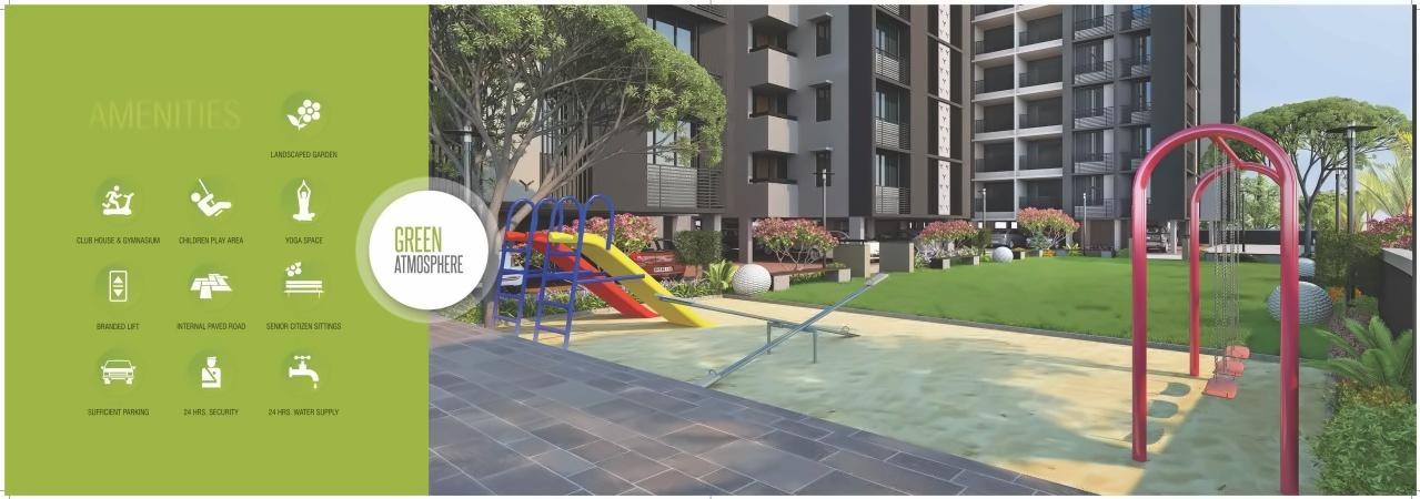 3D Elevation of real estate project Sanidhya Harmony located at Makarba, Ahmedabad, Gujarat