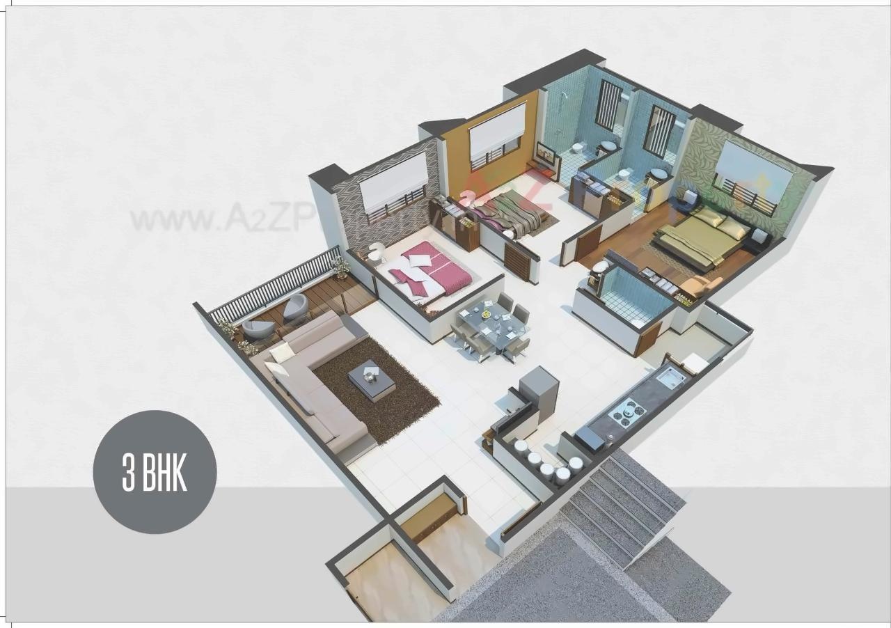 Layout of real estate project Sanidhya Harmony located at Makarba, Ahmedabad, Gujarat
