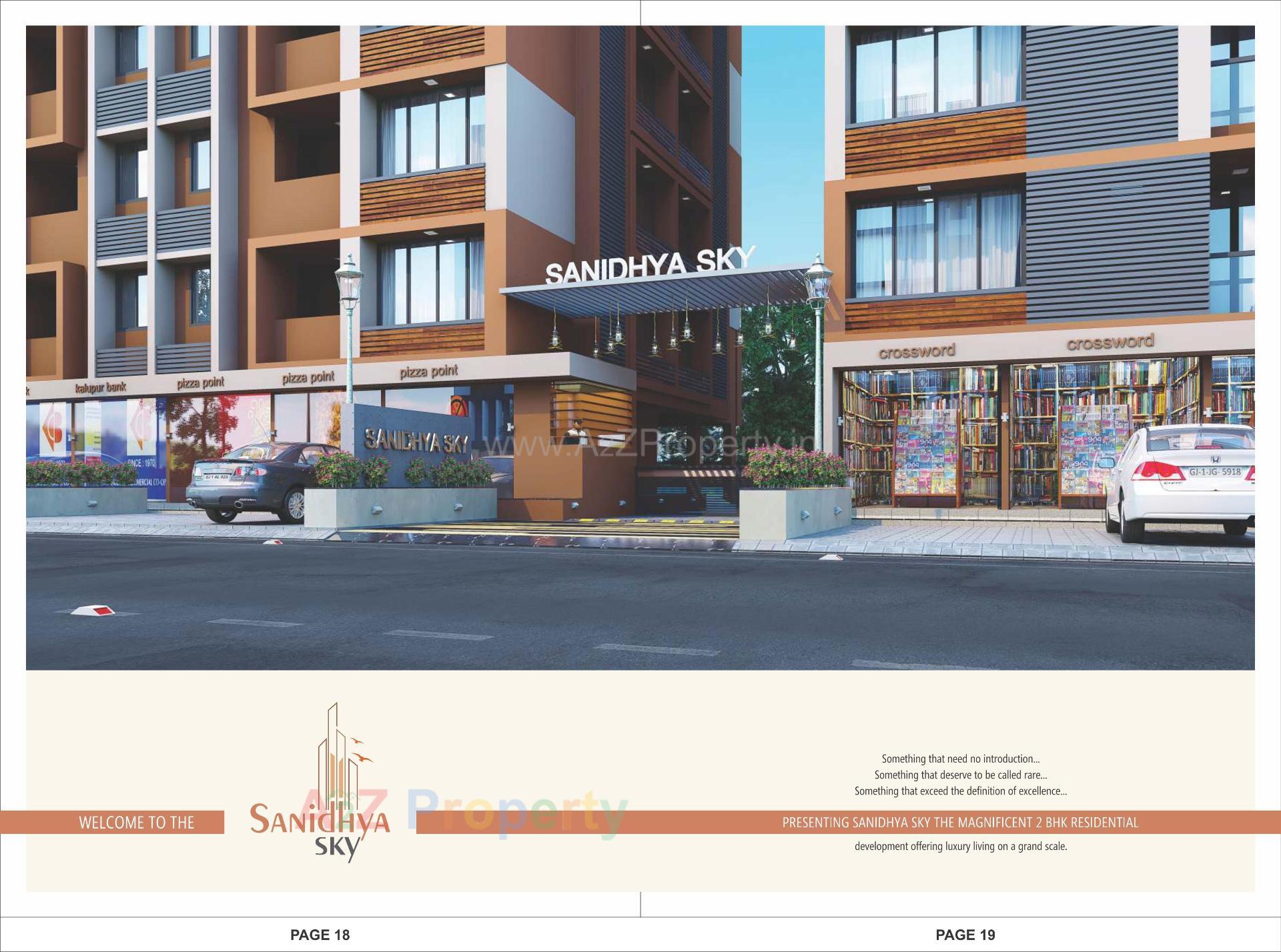 3D Elevation of real estate project Sanidhya Sky located at Ahmedabad, Ahmedabad, Gujarat