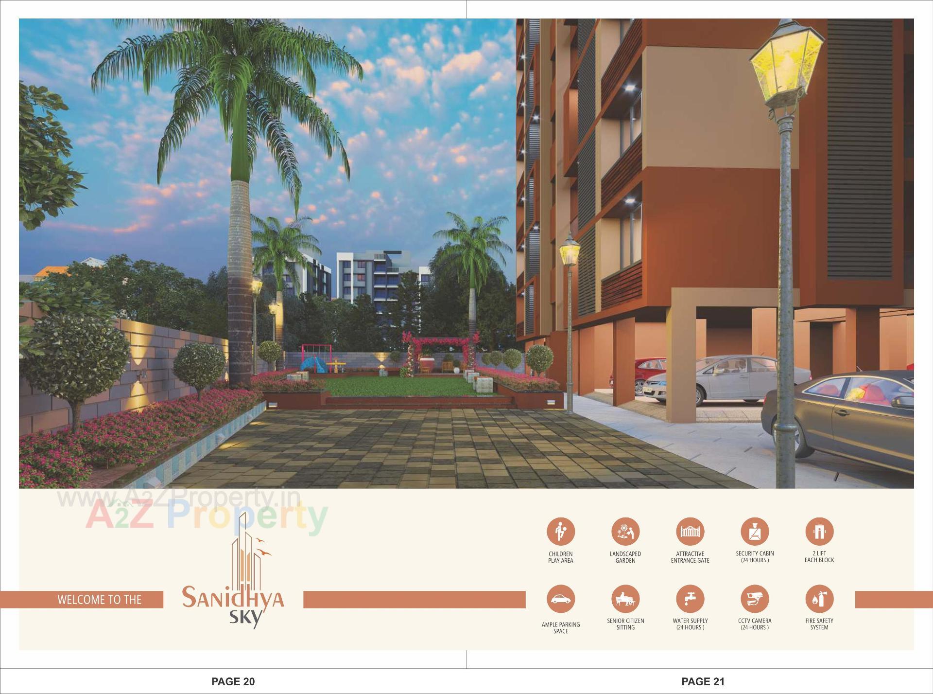 3D Elevation of real estate project Sanidhya Sky located at Ahmedabad, Ahmedabad, Gujarat