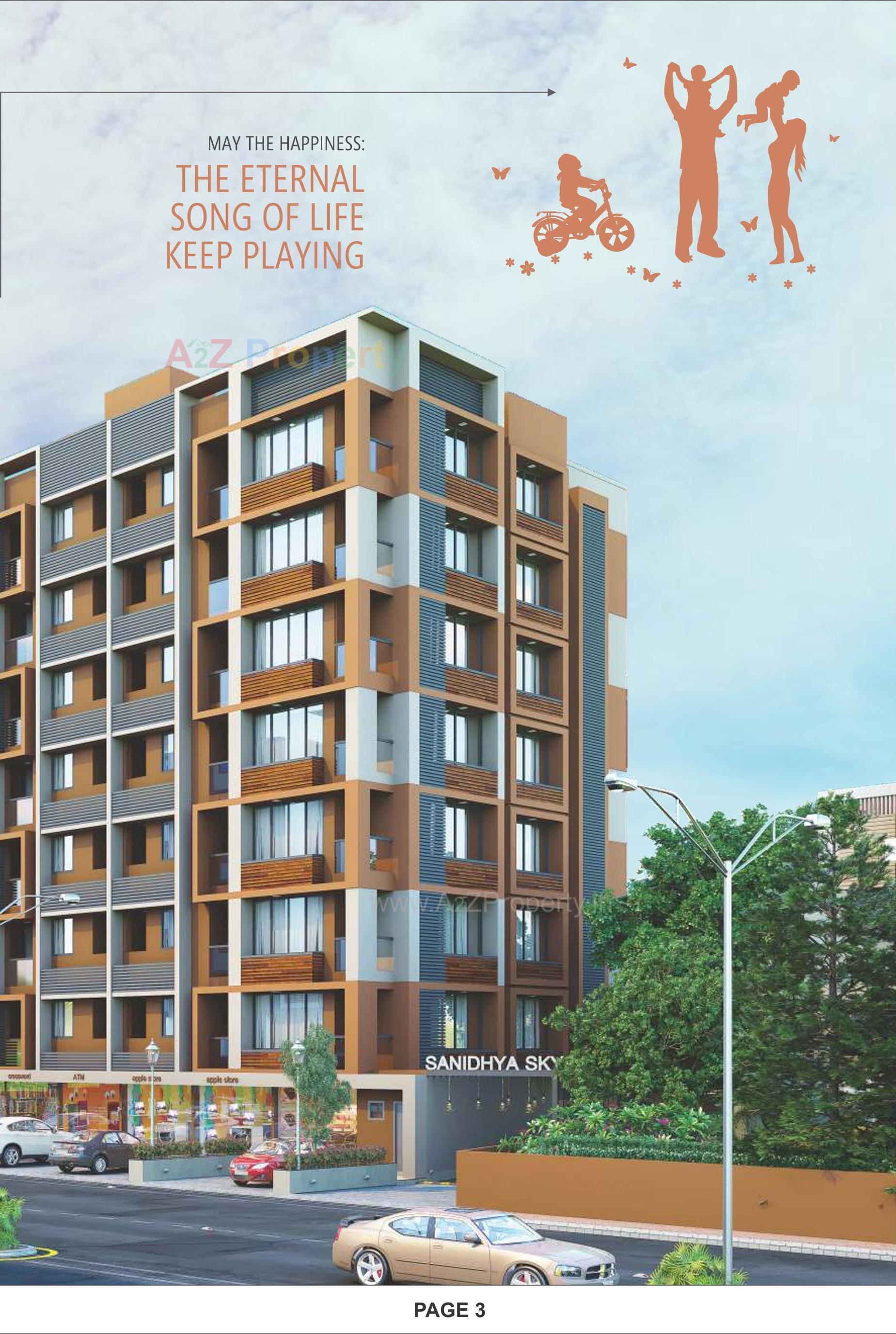 3D Elevation of real estate project Sanidhya Sky located at Ahmedabad, Ahmedabad, Gujarat