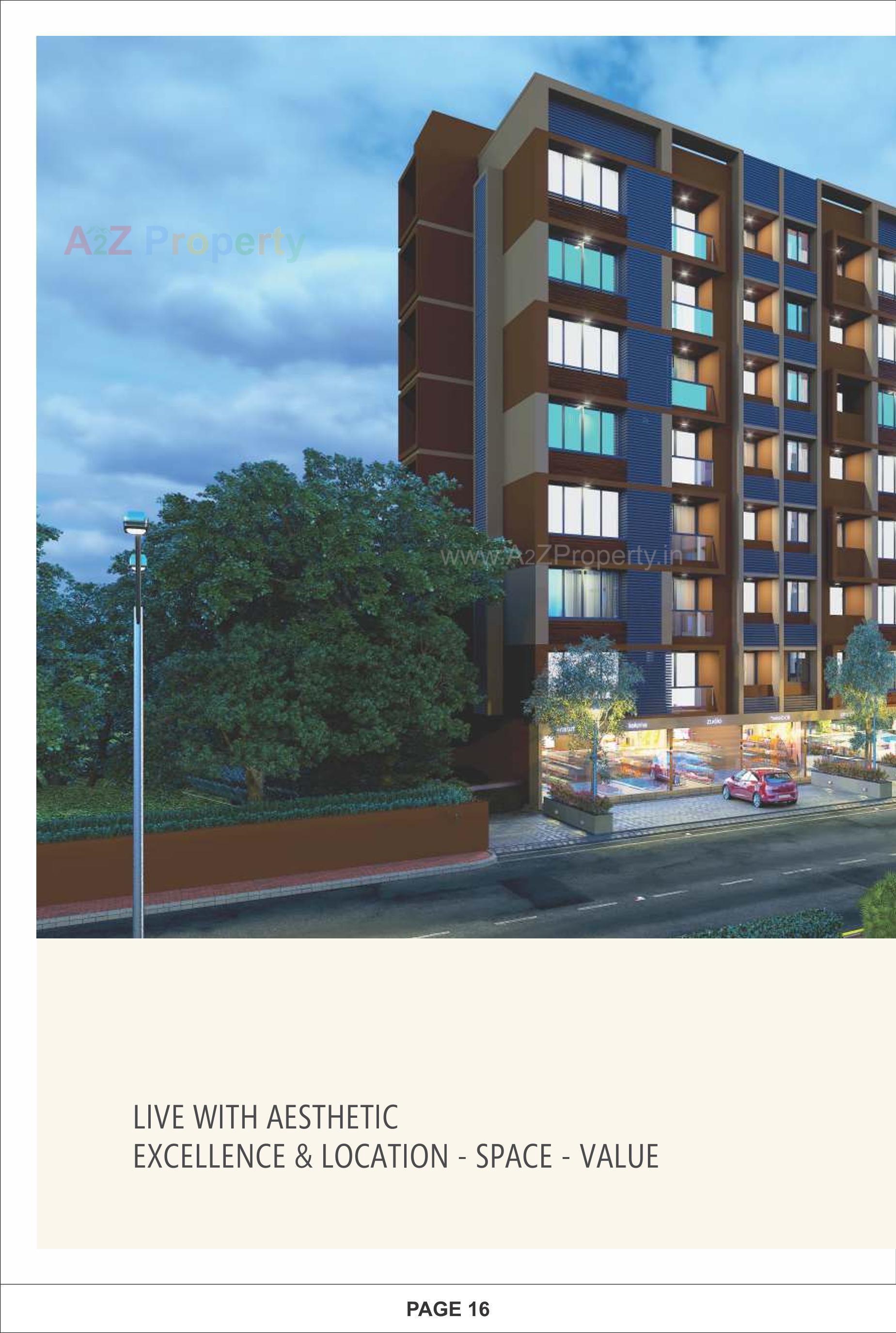 3D Elevation of real estate project Sanidhya Sky located at Ahmedabad, Ahmedabad, Gujarat