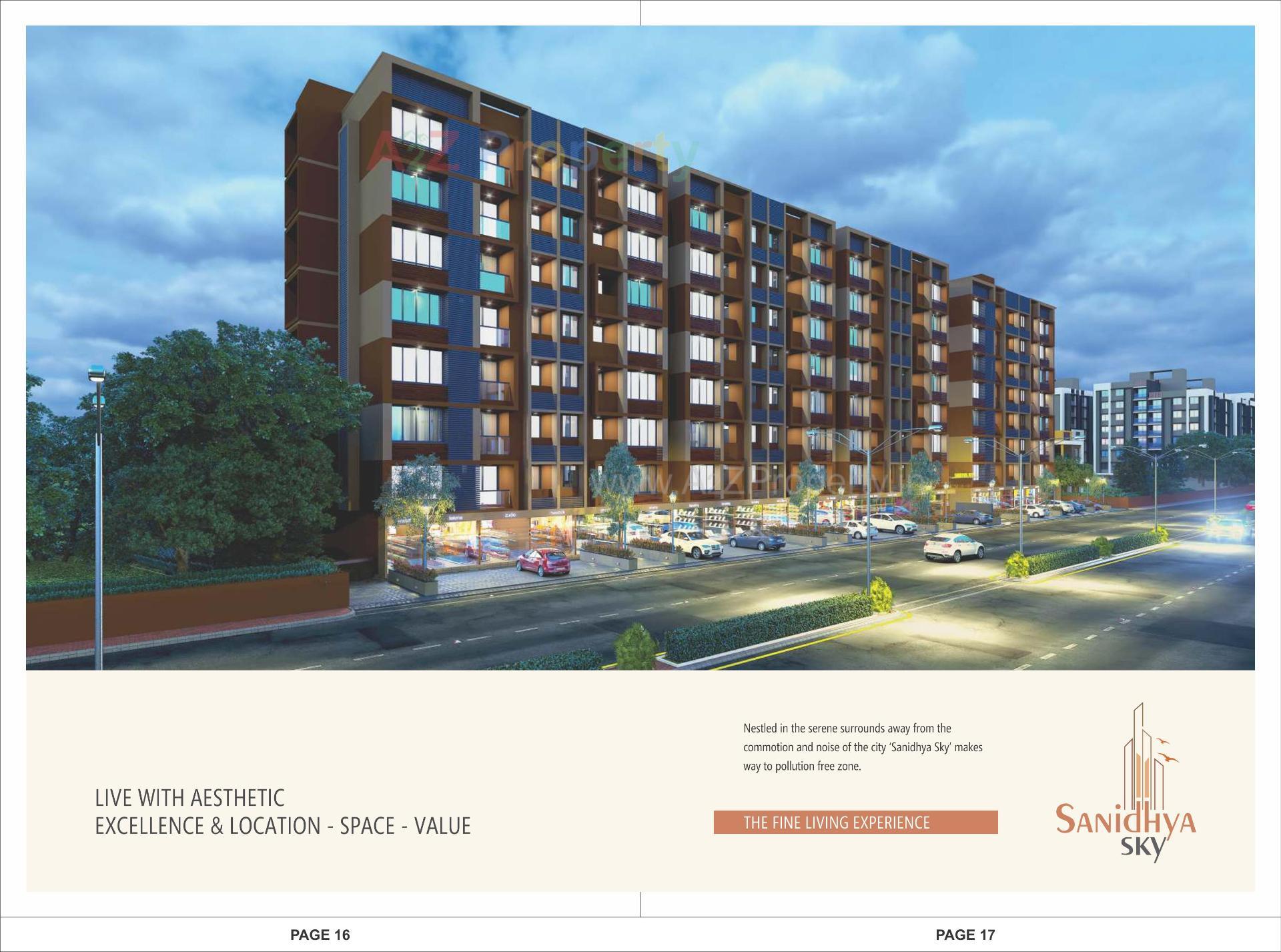 3D Elevation of real estate project Sanidhya Sky located at Ahmedabad, Ahmedabad, Gujarat