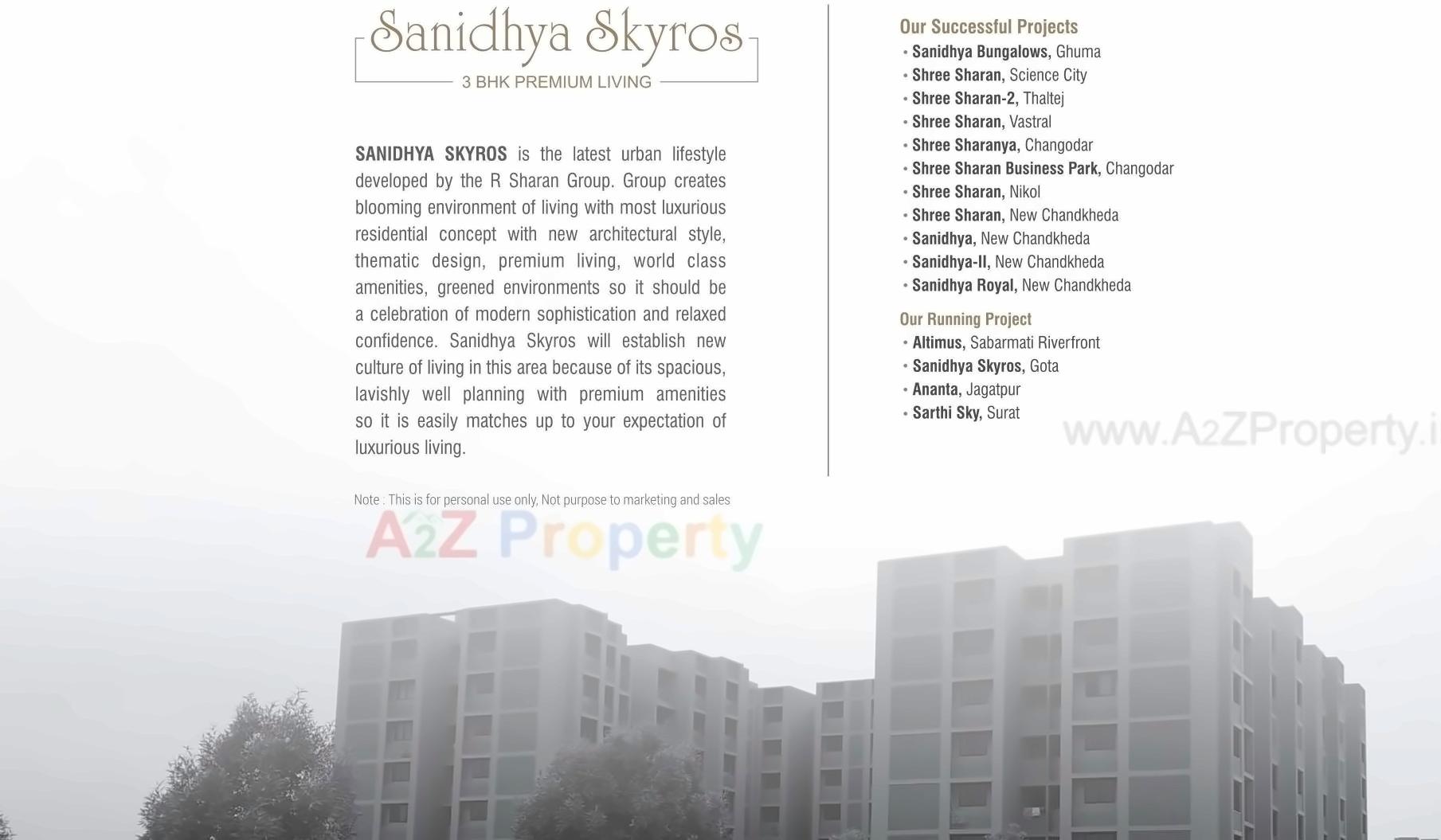 3D Elevation of real estate project Sanidhya Skyros located at Gota, Ahmedabad, Gujarat