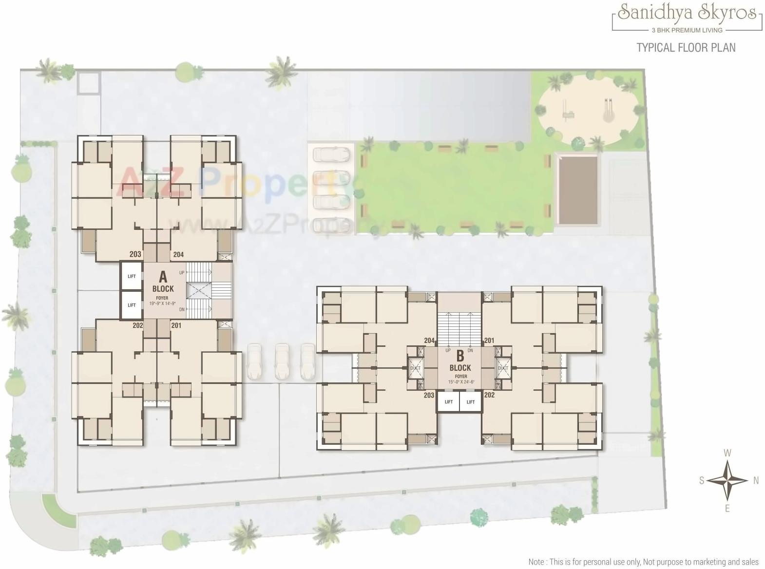 Layout of real estate project Sanidhya Skyros located at Gota, Ahmedabad, Gujarat