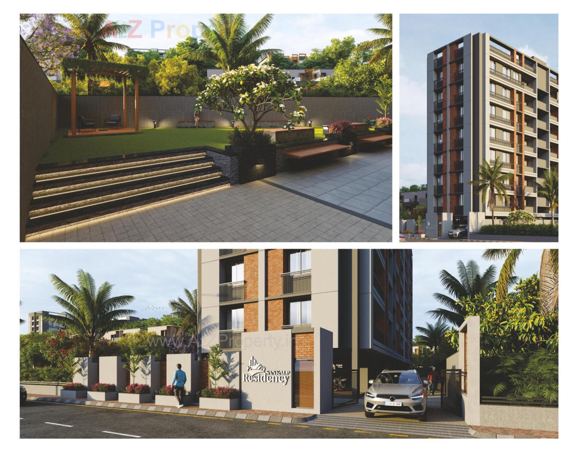 3D Elevation of real estate project Sankalp Residency located at Vinzol, Ahmedabad, Gujarat