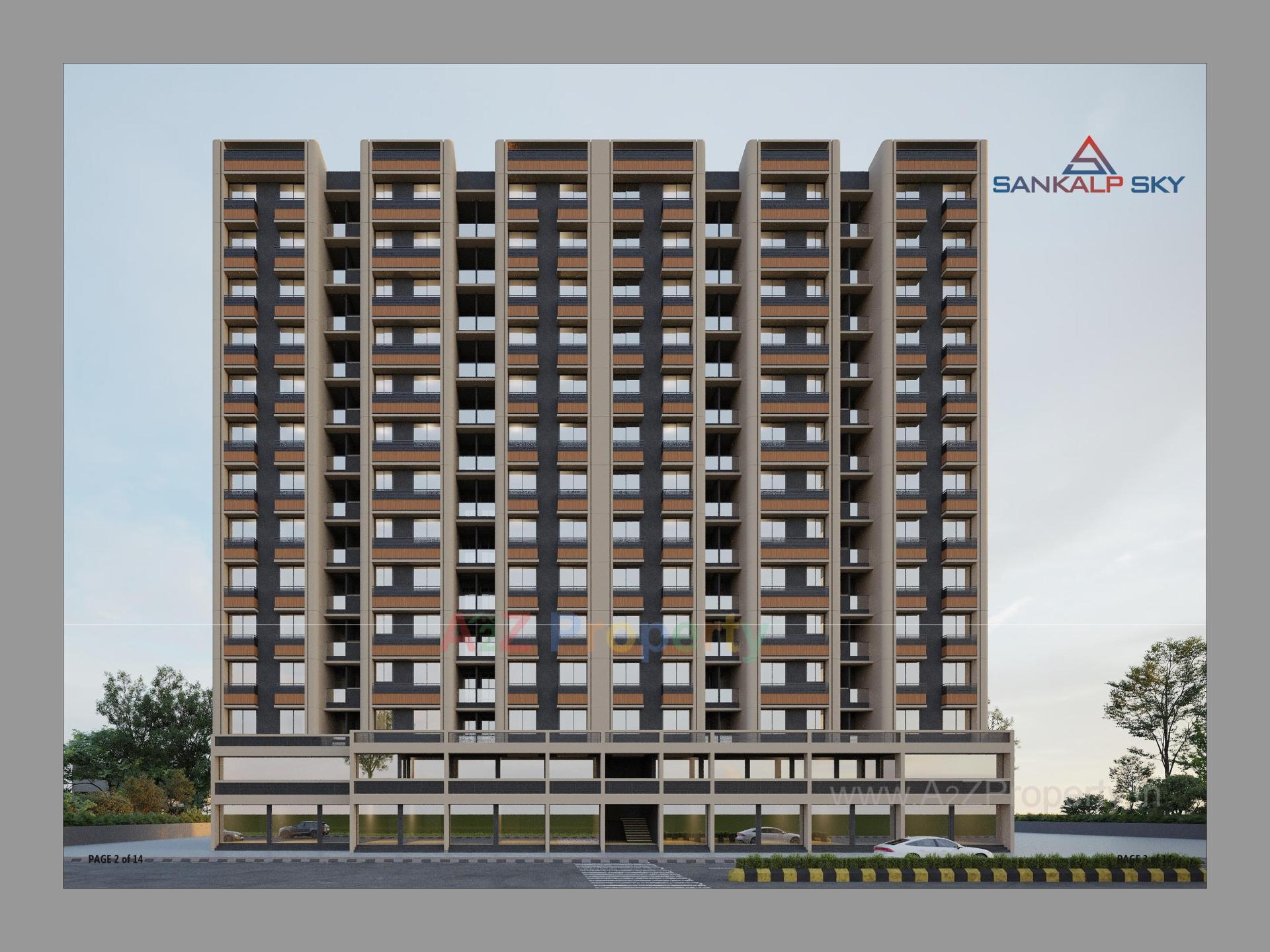 3D Elevation of real estate project Sankalp Sky located at Muthiya, Ahmedabad, Gujarat