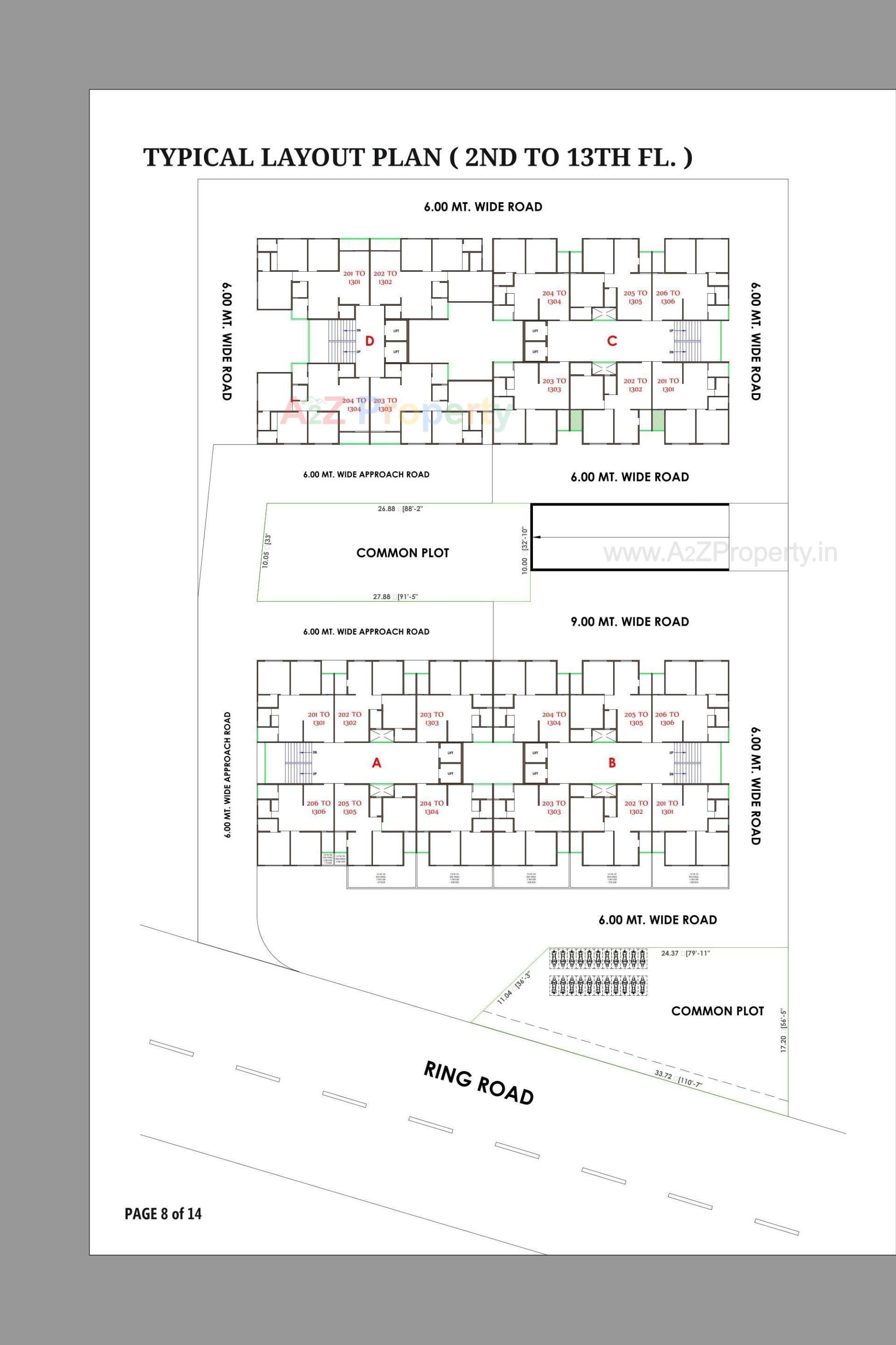 Layout of real estate project Sankalp Sky located at Muthiya, Ahmedabad, Gujarat