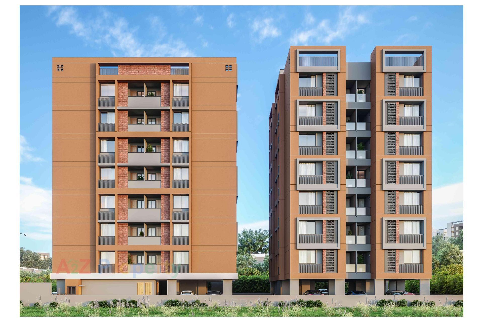 3D Elevation of real estate project Sanskruti Sky located at Vastral, Ahmedabad, Gujarat