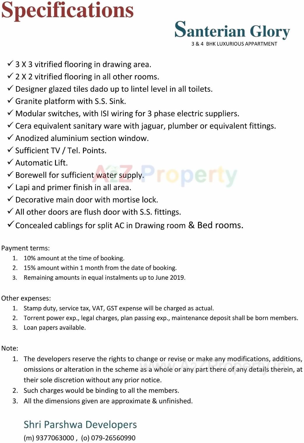  of real estate project Santerian Glory located at Kochrab, Ahmedabad, Gujarat