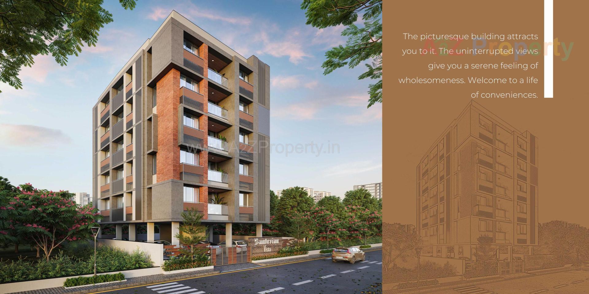 3D Elevation of real estate project Santerian Vista located at Kochrab, Ahmedabad, Gujarat