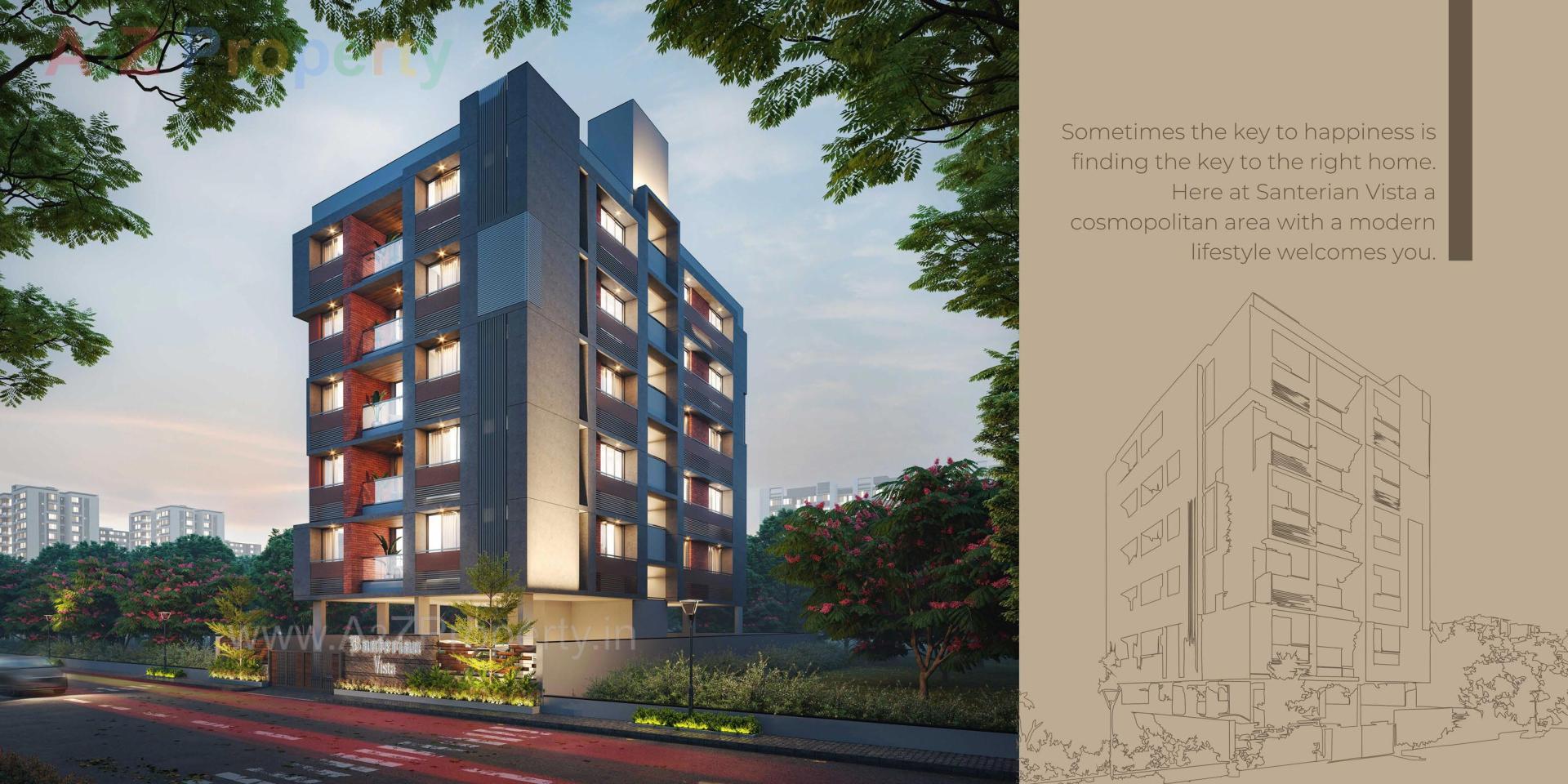 3D Elevation of real estate project Santerian Vista located at Kochrab, Ahmedabad, Gujarat