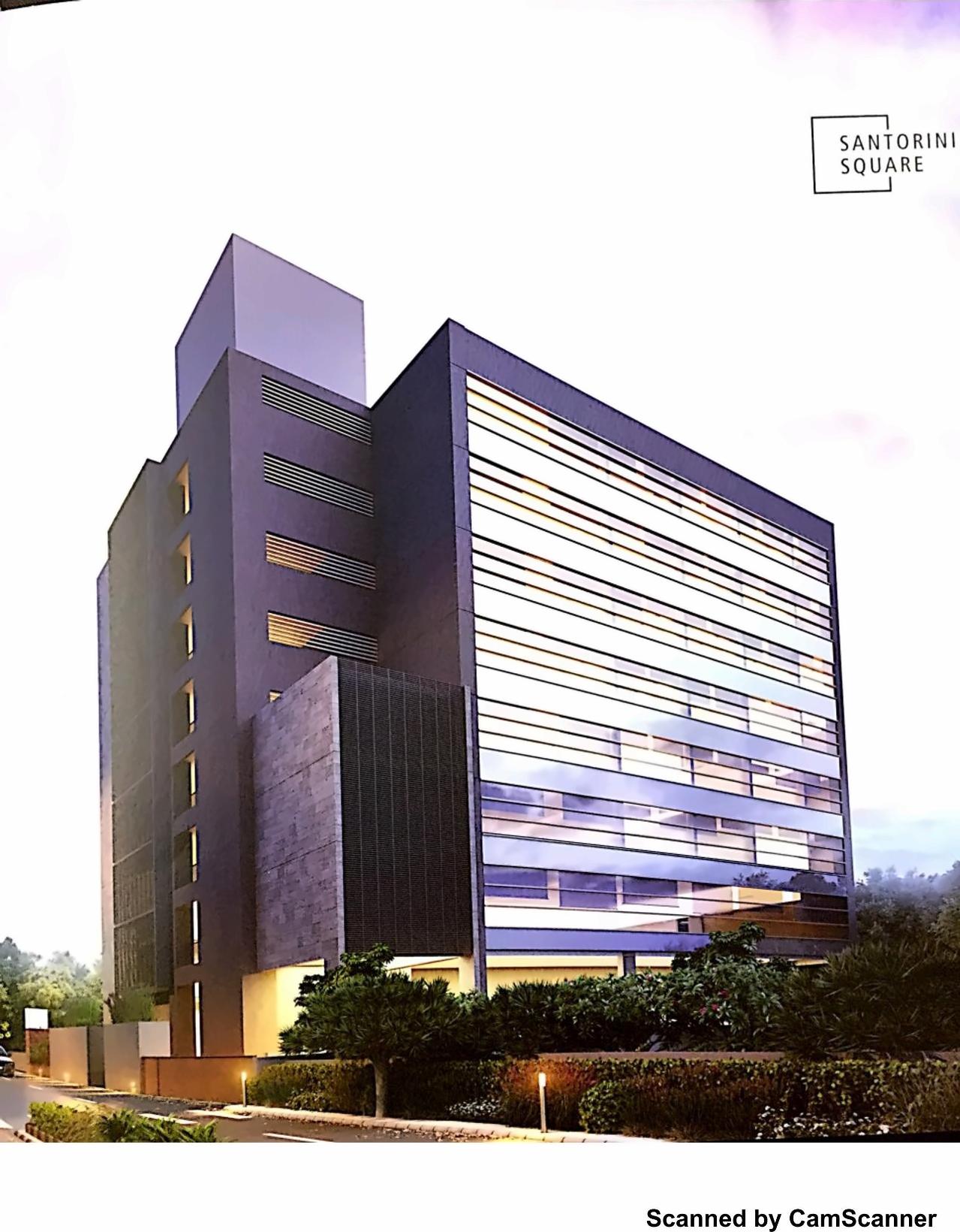 3D Elevation of real estate project Santorini Square located at City, Ahmedabad, Gujarat