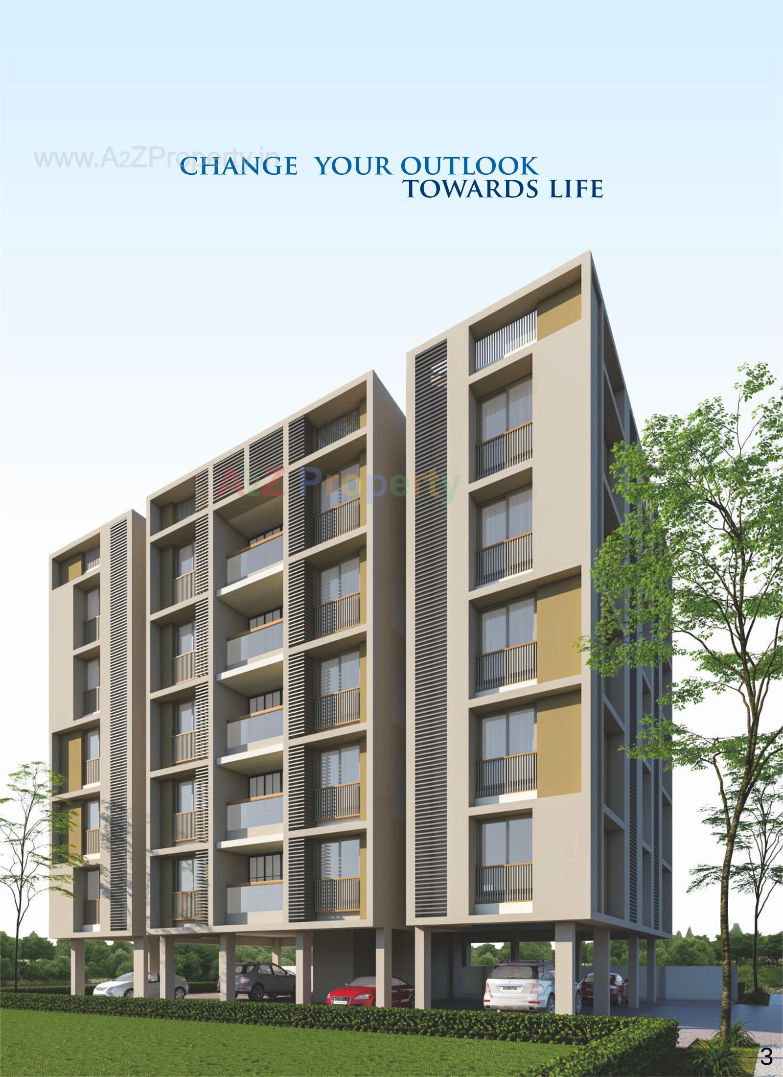 3D Elevation of real estate project Sapphire Residency located at Paldi, Ahmedabad, Gujarat