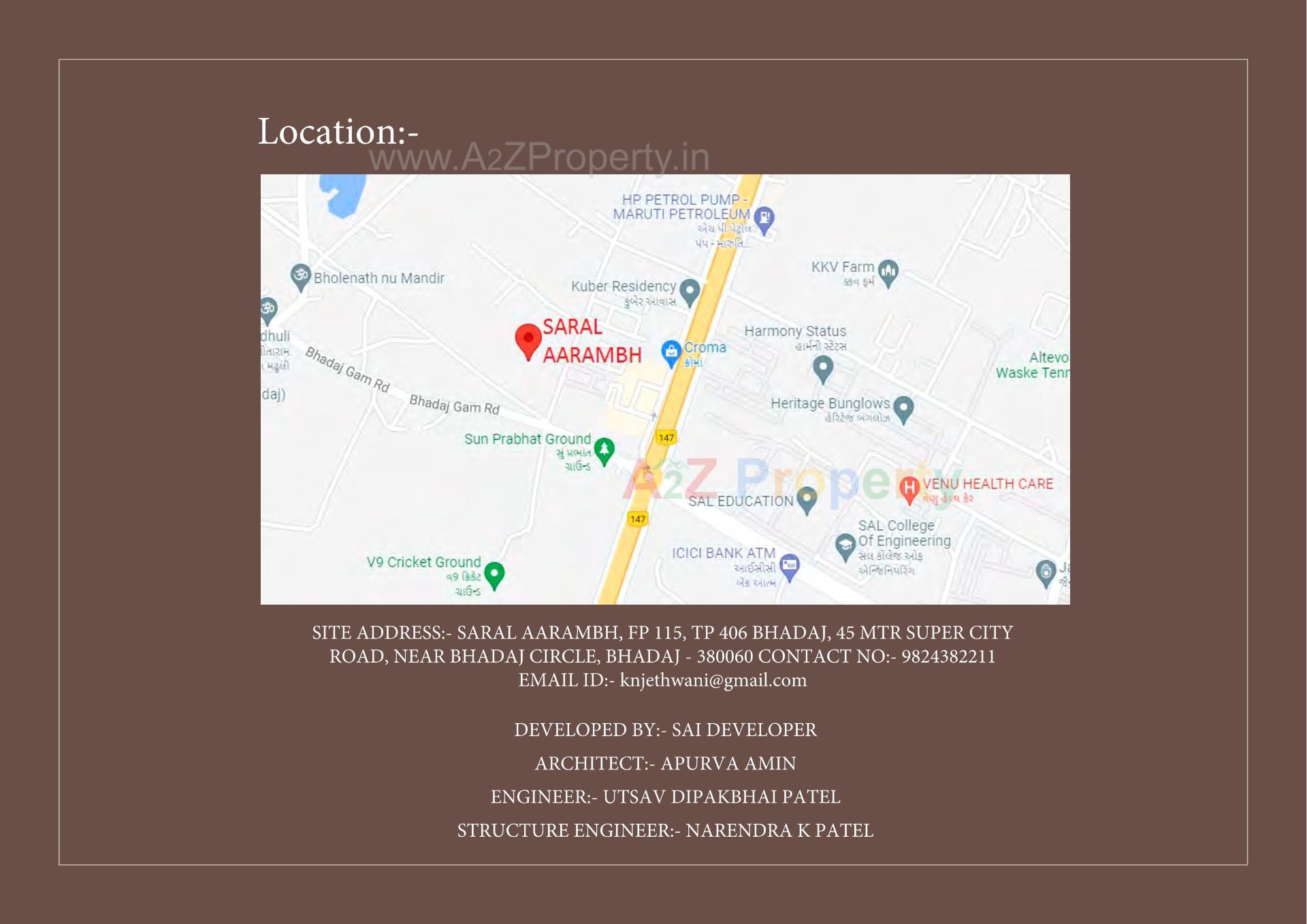  of real estate project Saral Aarambh located at Bhadaj, Ahmedabad, Gujarat