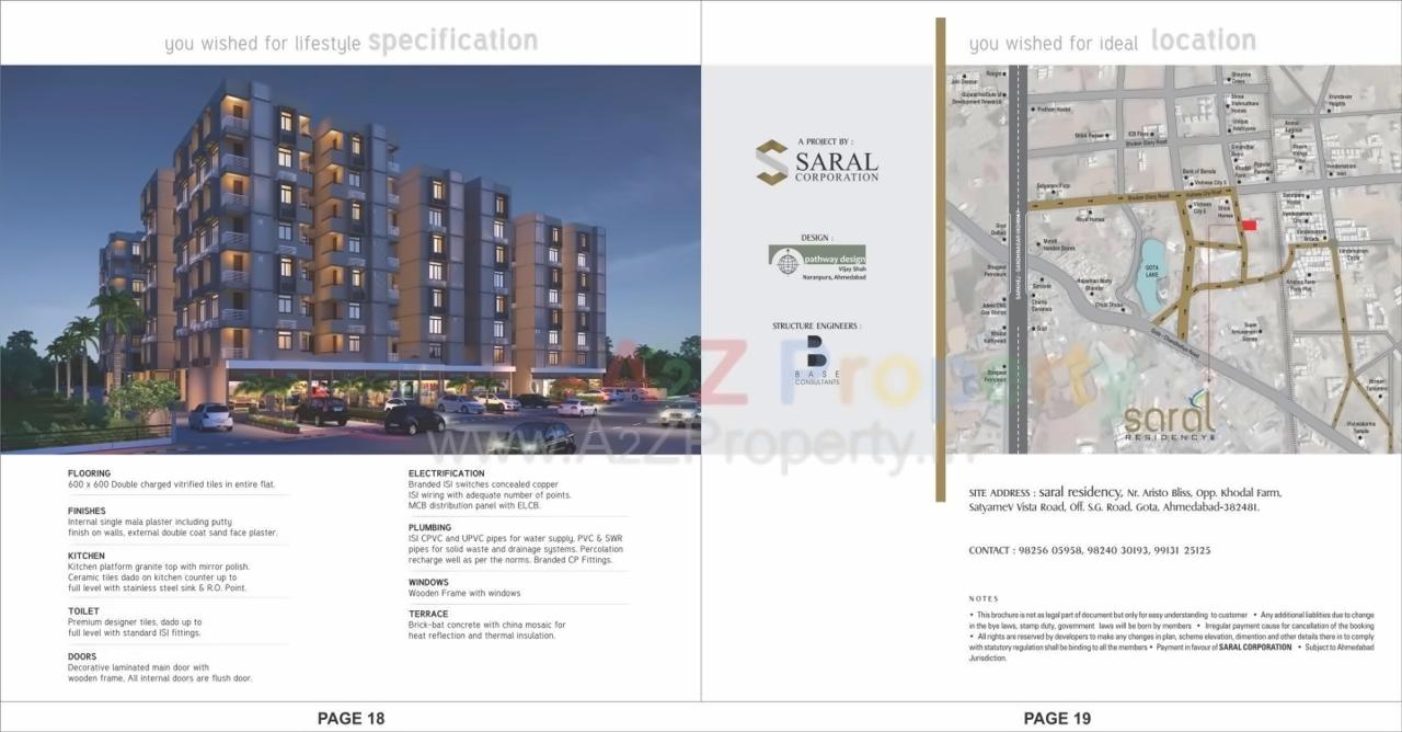  of real estate project Saral Residency located at Gota, Ahmedabad, Gujarat