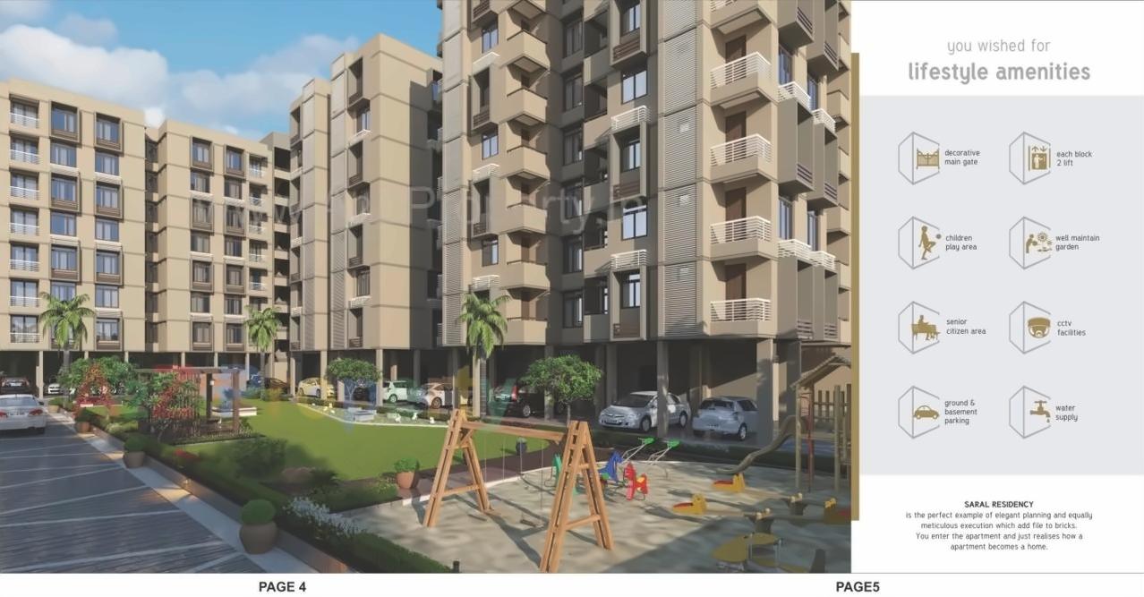 3D Elevation of real estate project Saral Residency located at Gota, Ahmedabad, Gujarat